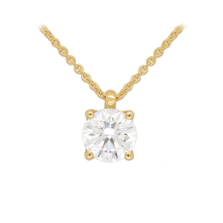 Hammerton's 145 9ct Yellow Gold 1.45ct Round Brilliant Cut Lab-Grown Diamond Slider Pendant