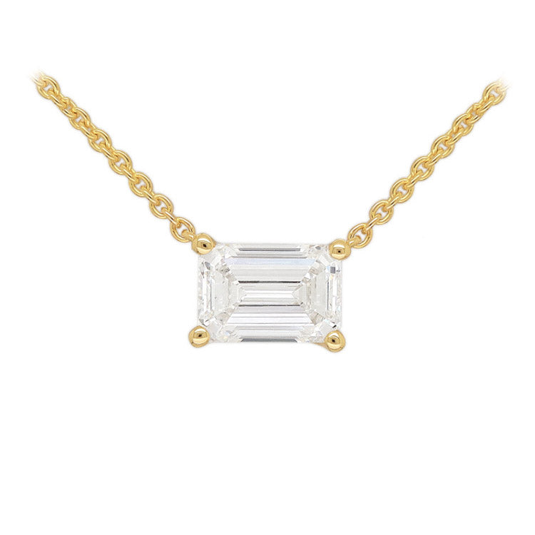 Hammerton's 145 9ct Yellow Gold 1.45ct Emerald-Shape Lab-Grown Diamond Anchored Pendant