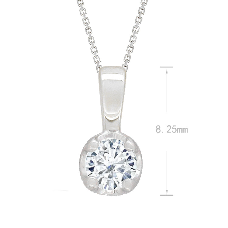 9ct White Gold Round Diamond pendant, 0.10ct total