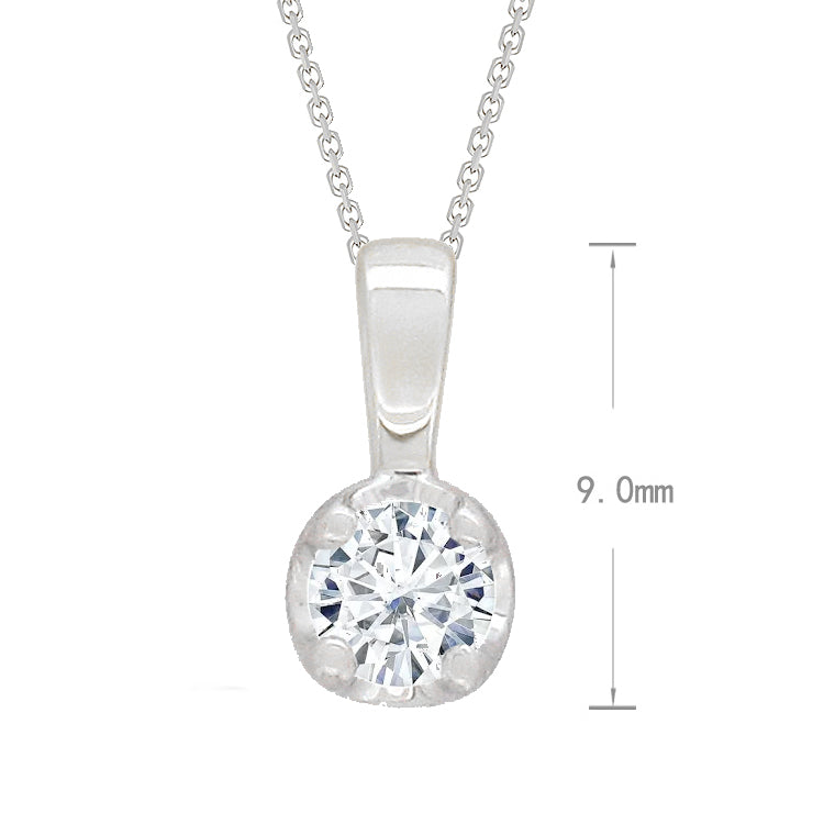 9ct White Gold Round Diamond pendant, 0.20ct total