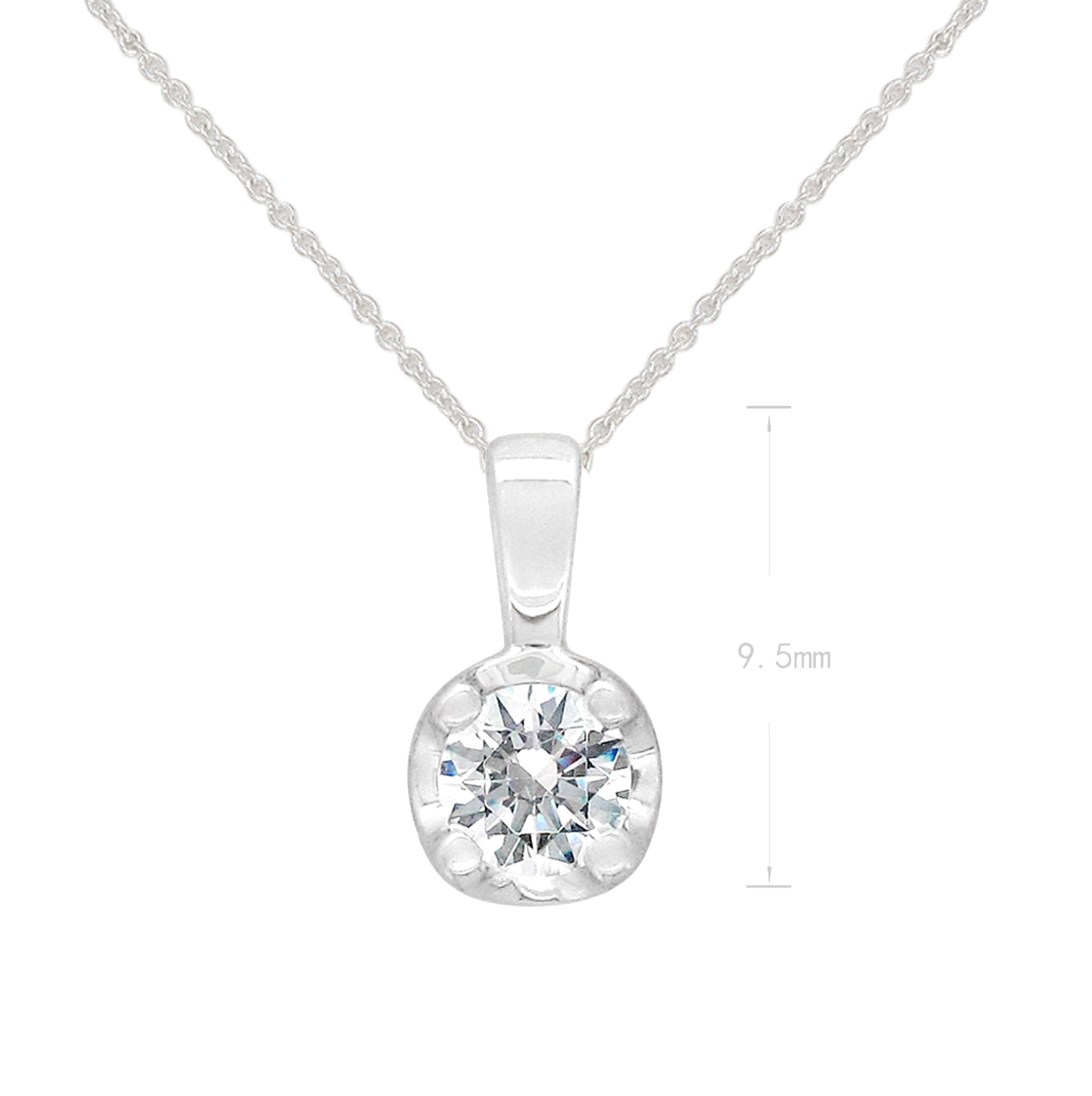 9ct White gold Round Diamond pendant, 0.25ct total