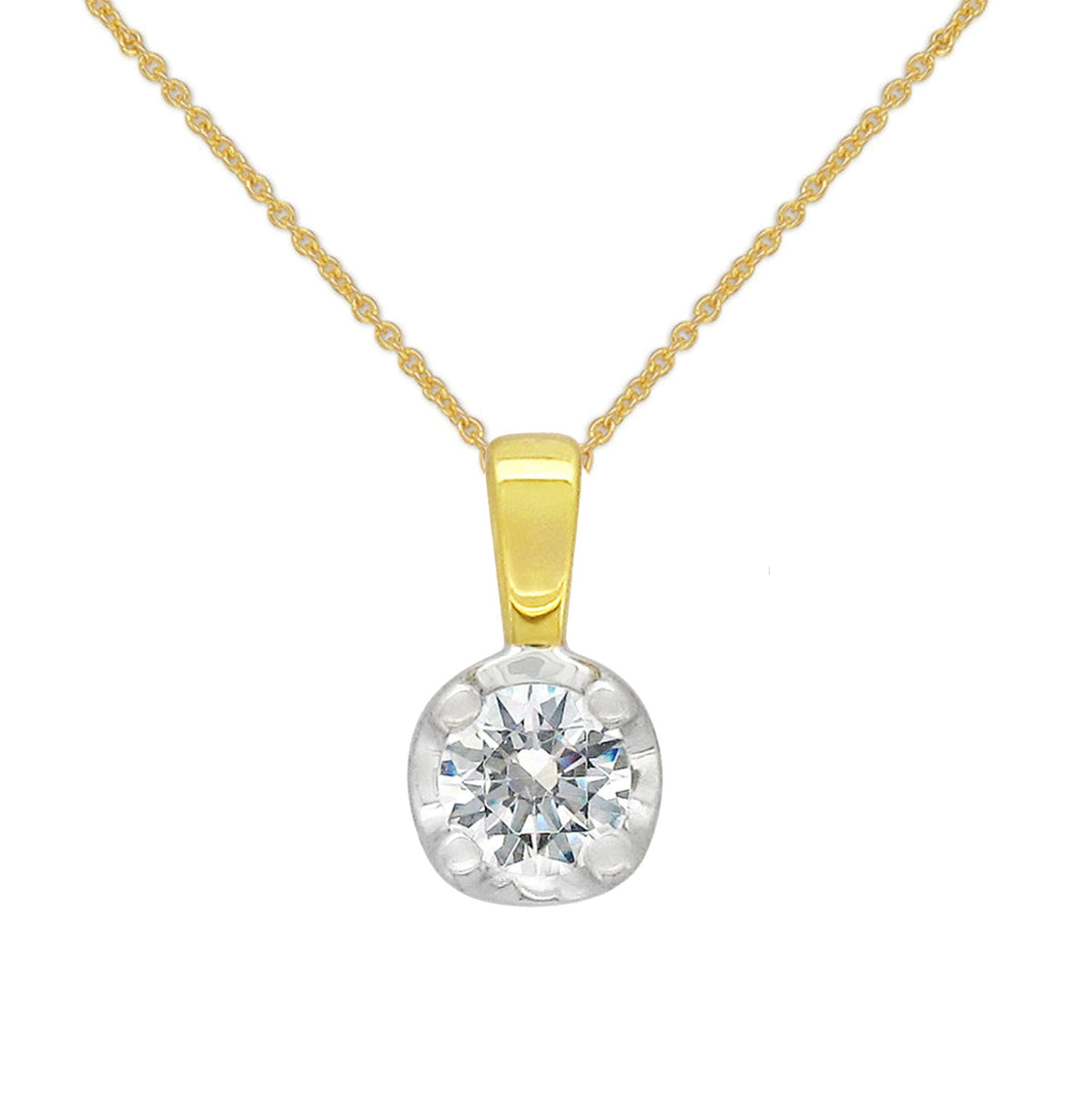 9ct Yellow and White Gold Diamond Pendant, 0.25ct