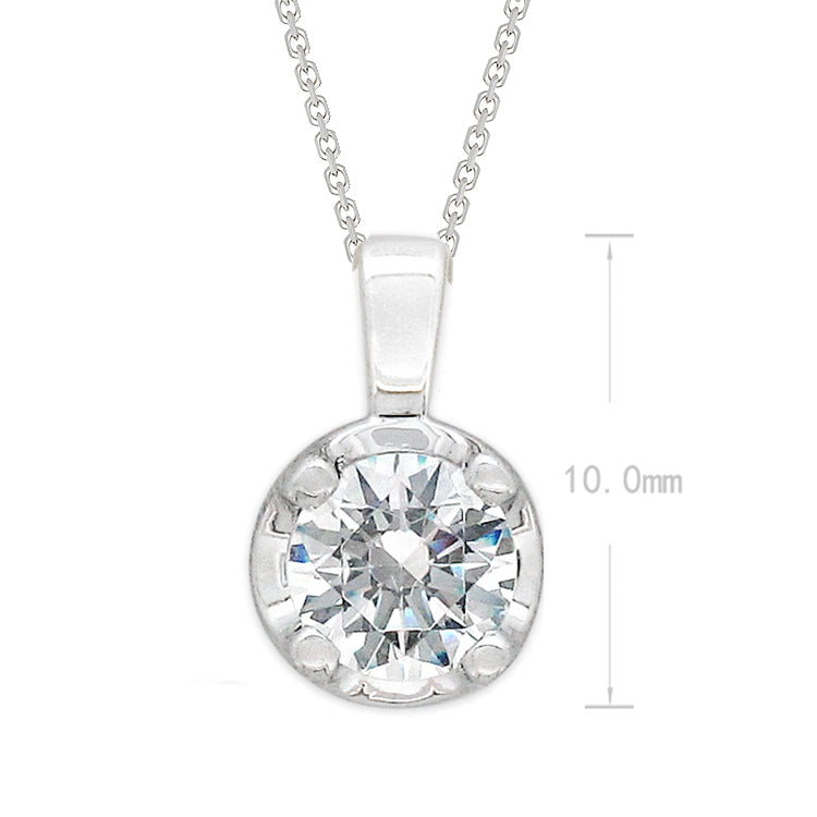 9ct White Gold Round Diamond pendant, 0.30ct total