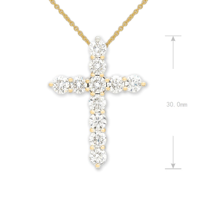 9ct Yellow and White Gold Lab-Grown Diamond cross, 2.50ct total