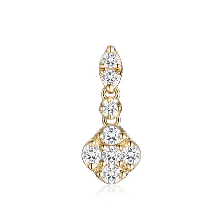 9ct Yellow Gold Cluster Diamond pendant