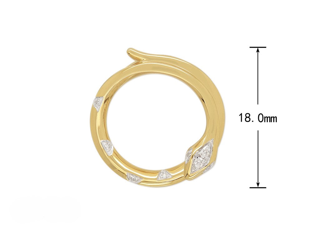 9ct Yellow and White Gold Diamond set circle snake pendant