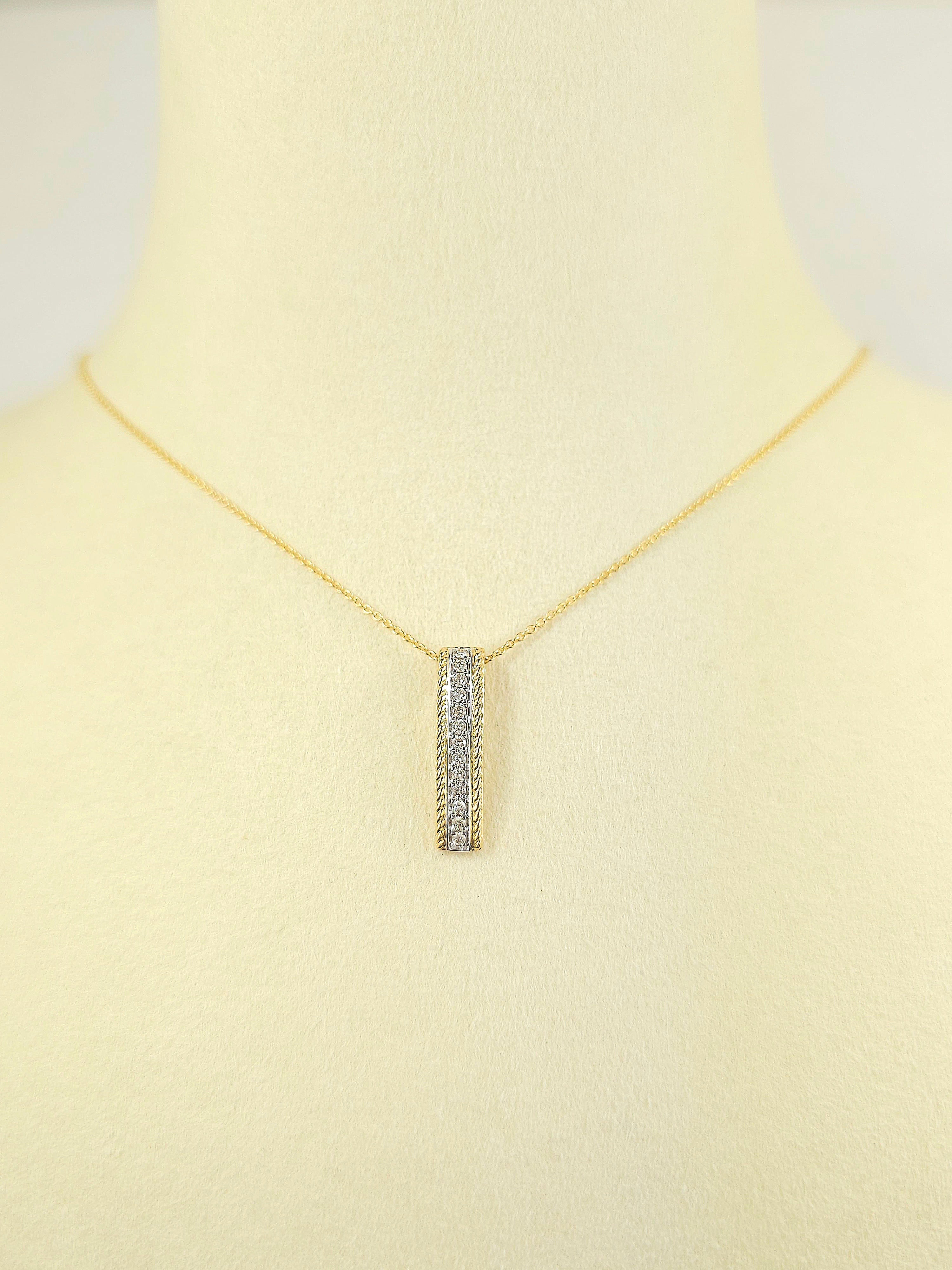 9ct Yellow and White Gold Diamond pendant