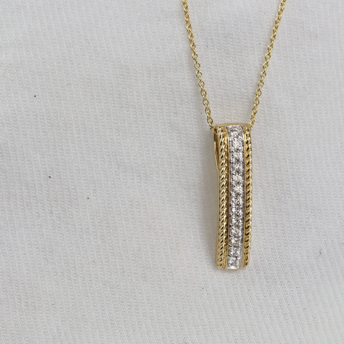 9ct Yellow and White Gold Diamond pendant