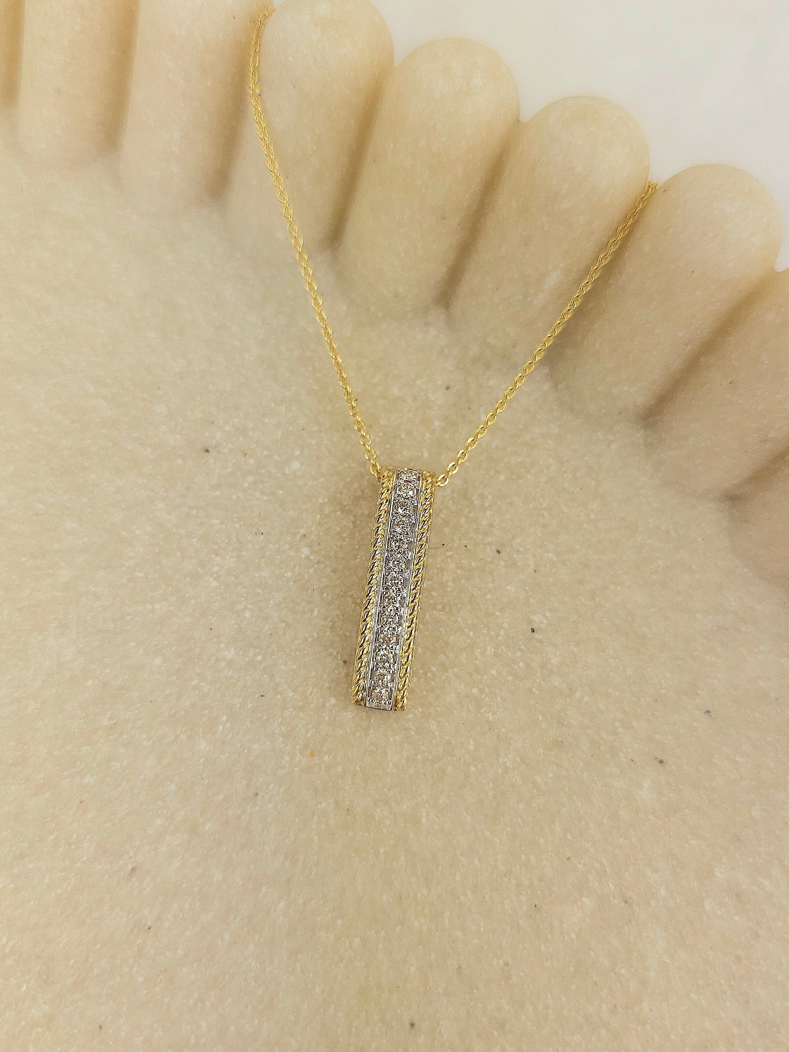 9ct Yellow and White Gold Diamond pendant