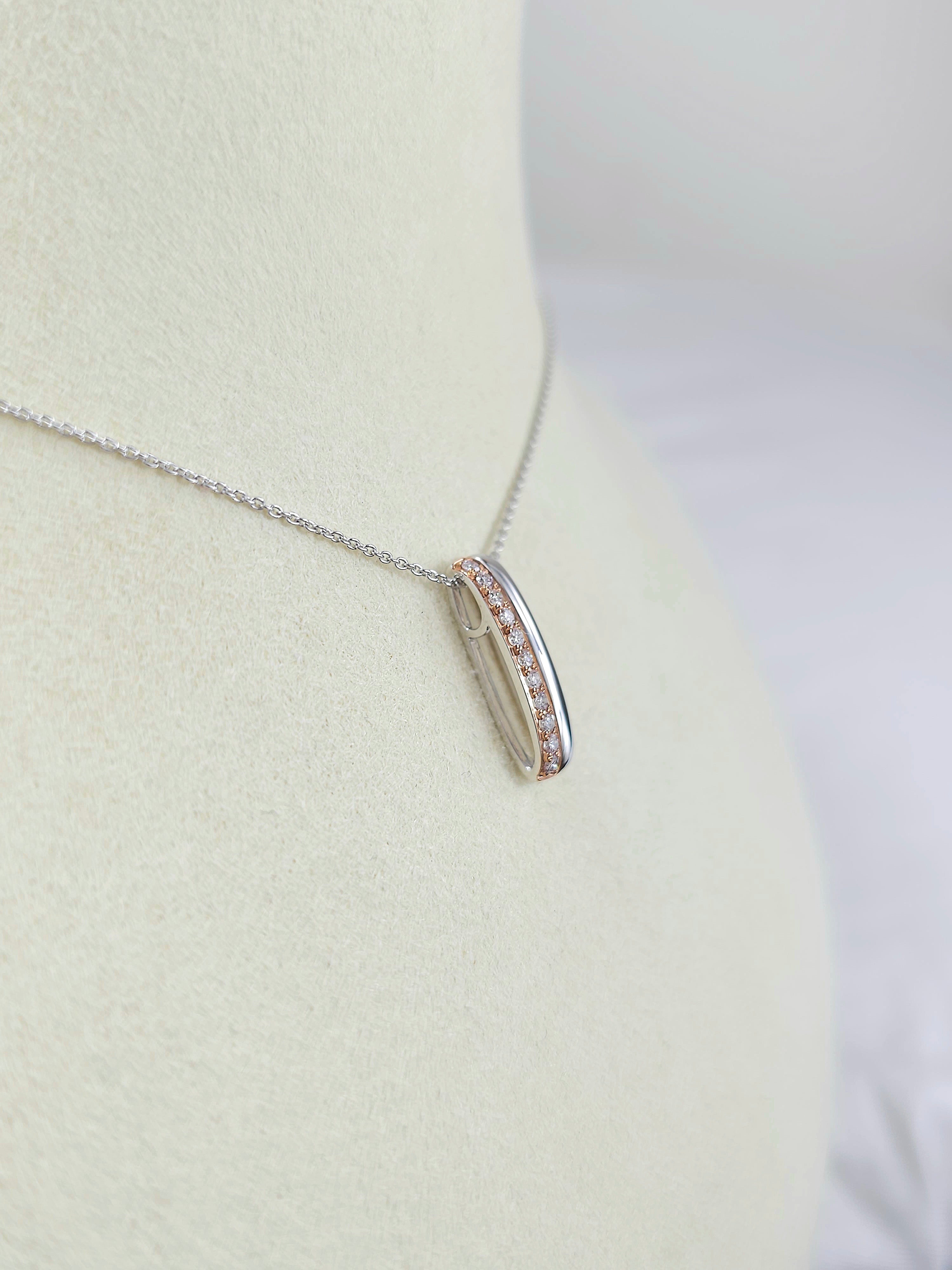 18ct Rose and White Gold Pink Diamond pendant