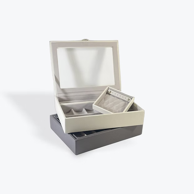 Cream and Grey Stackable Jewellery Box