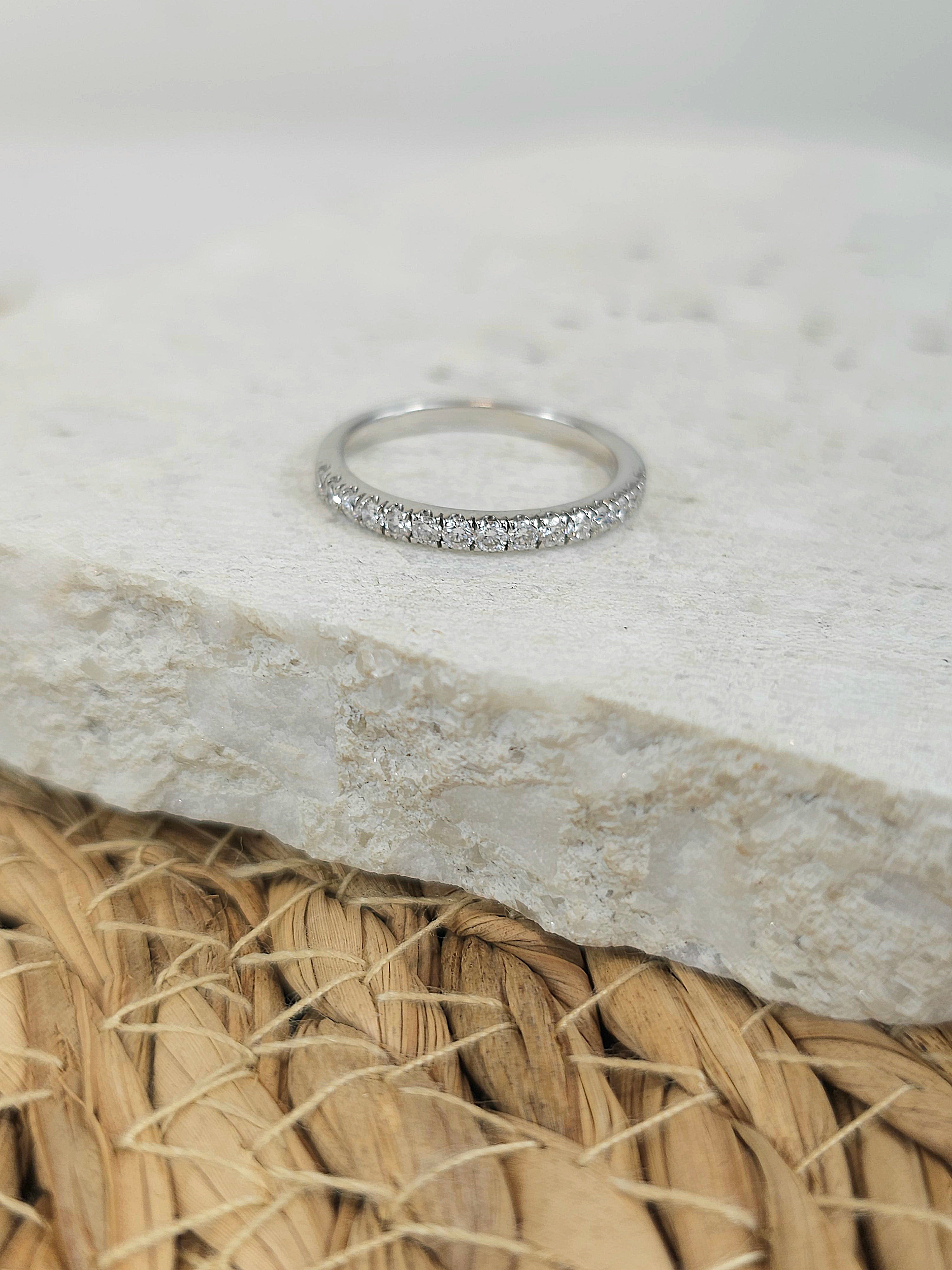 18ct White Gold Round Brilliant cut Diamond Band, 0.35ct total