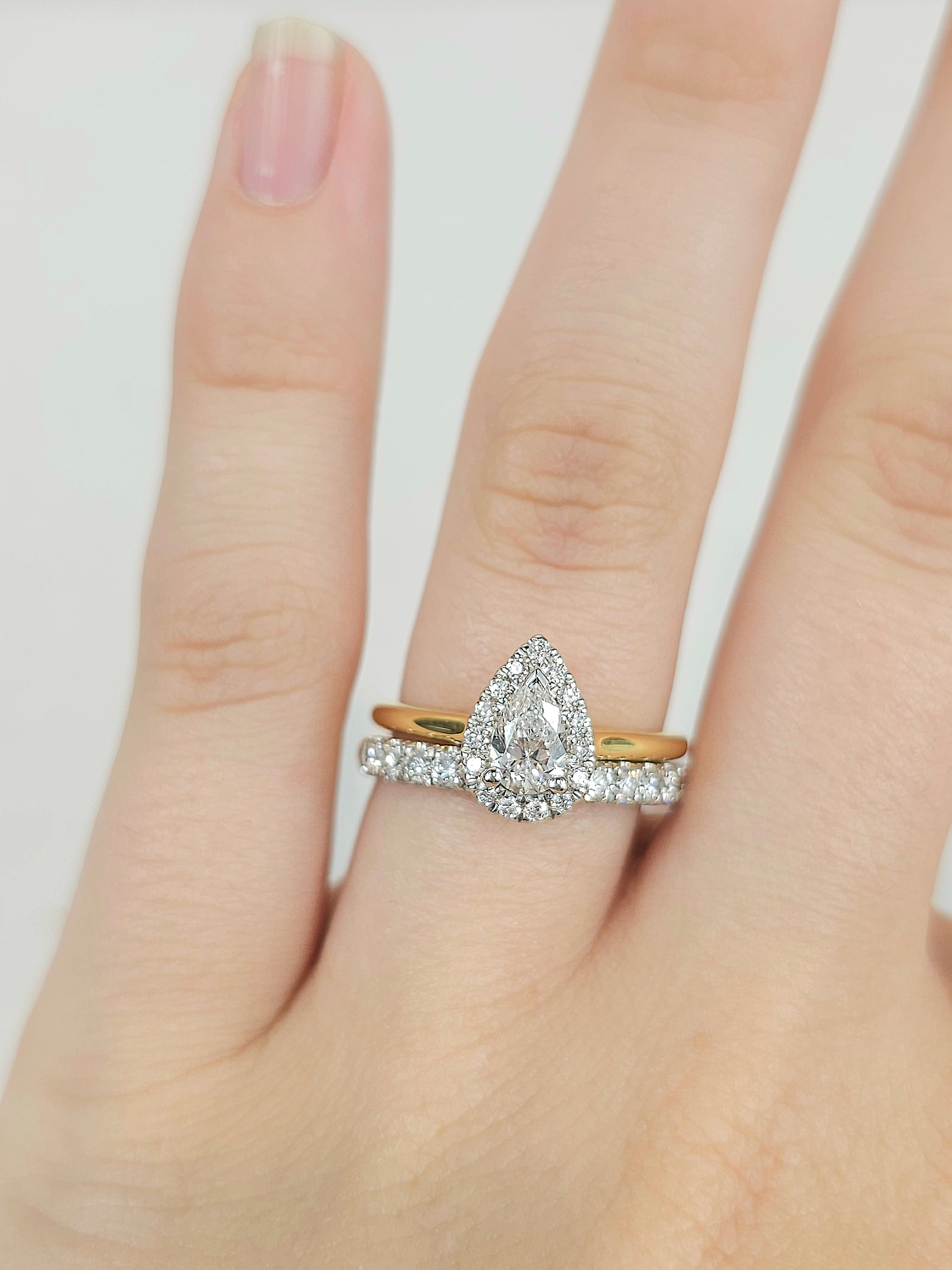 18ct Yellow and White Gold Round Brilliant cut Diamond Band, 0.50ct total