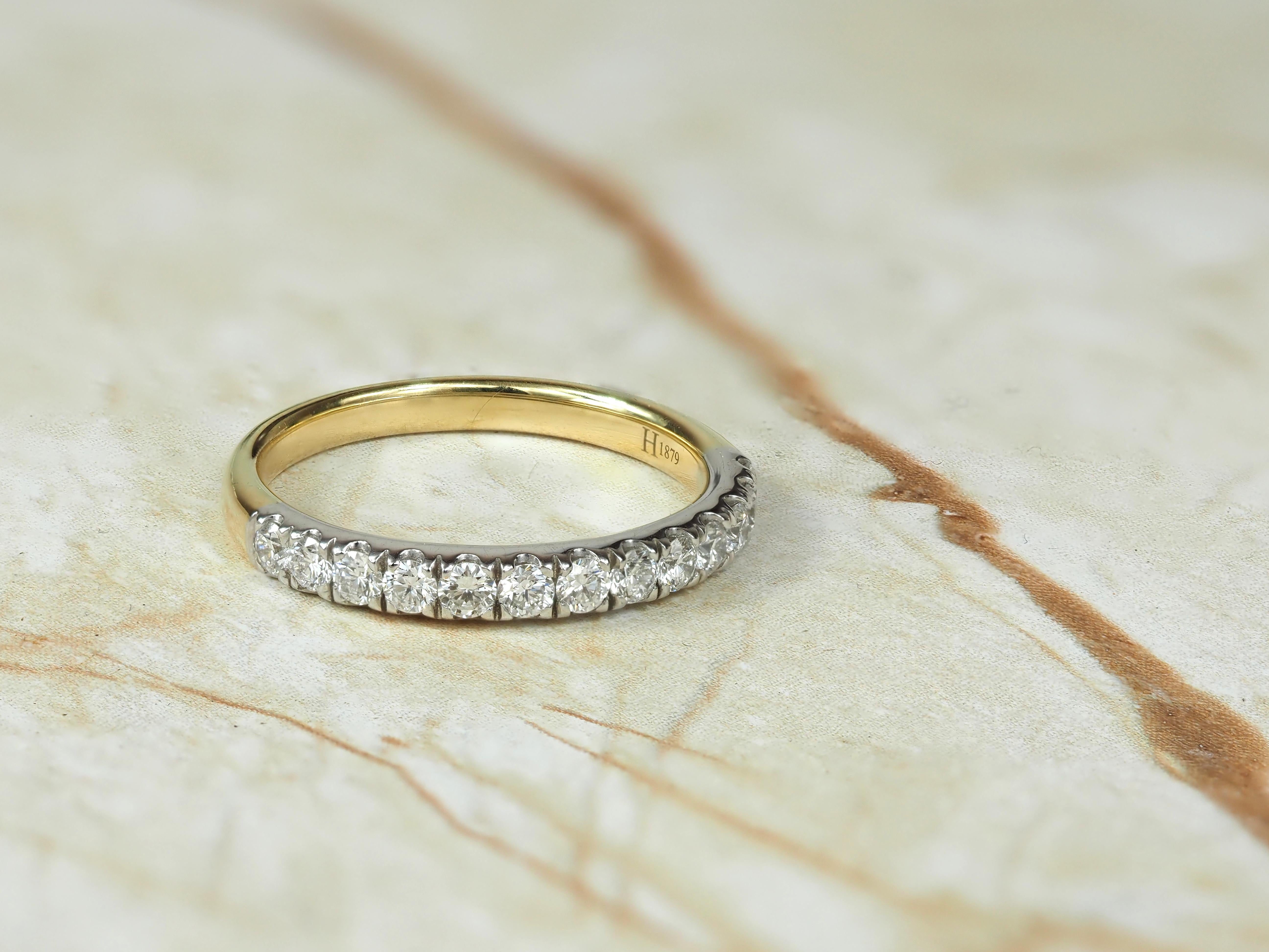 18ct Yellow and White Gold Round Brilliant cut Diamond Ring, 0.50ct total