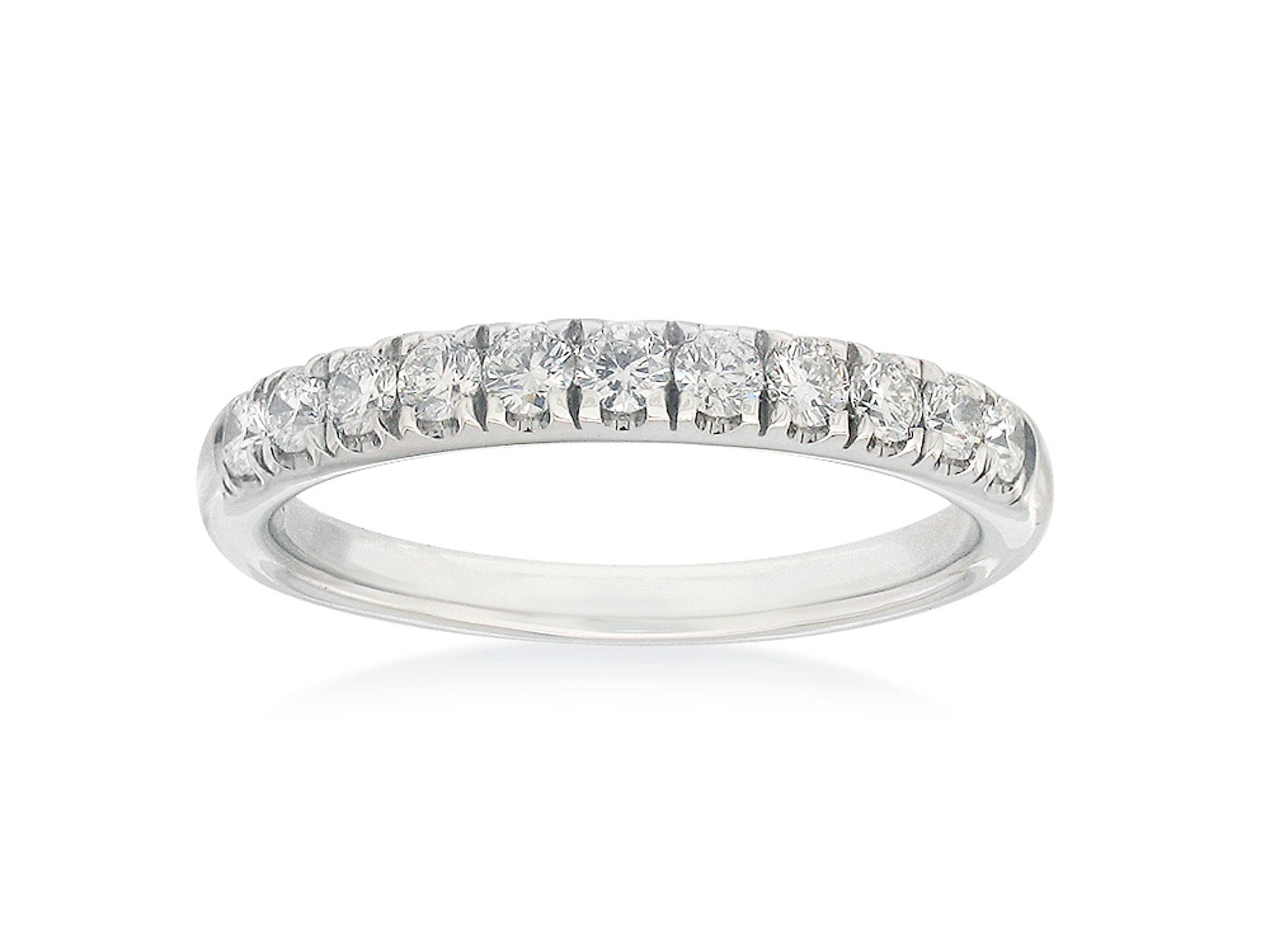 18ct White Gold Round Brilliant cut Diamond Wedding band, 0.41ct total