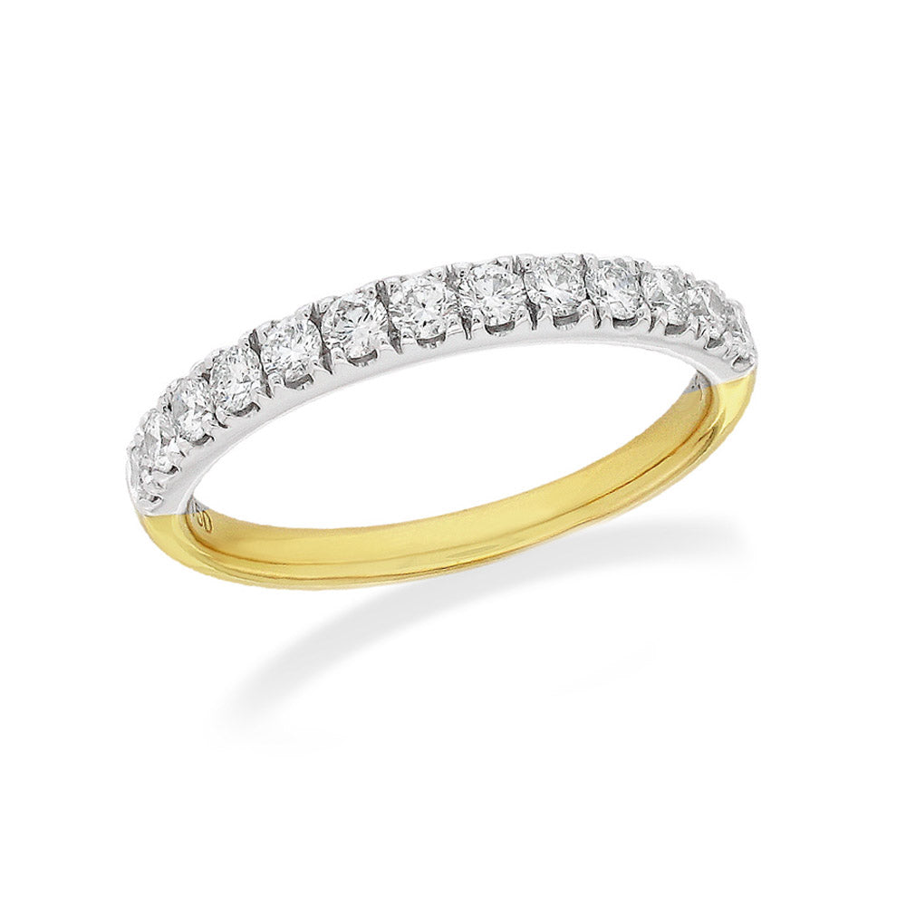 18ct Yellow and White Gold Round Brilliant cut Diamond Band, 0.50ct total