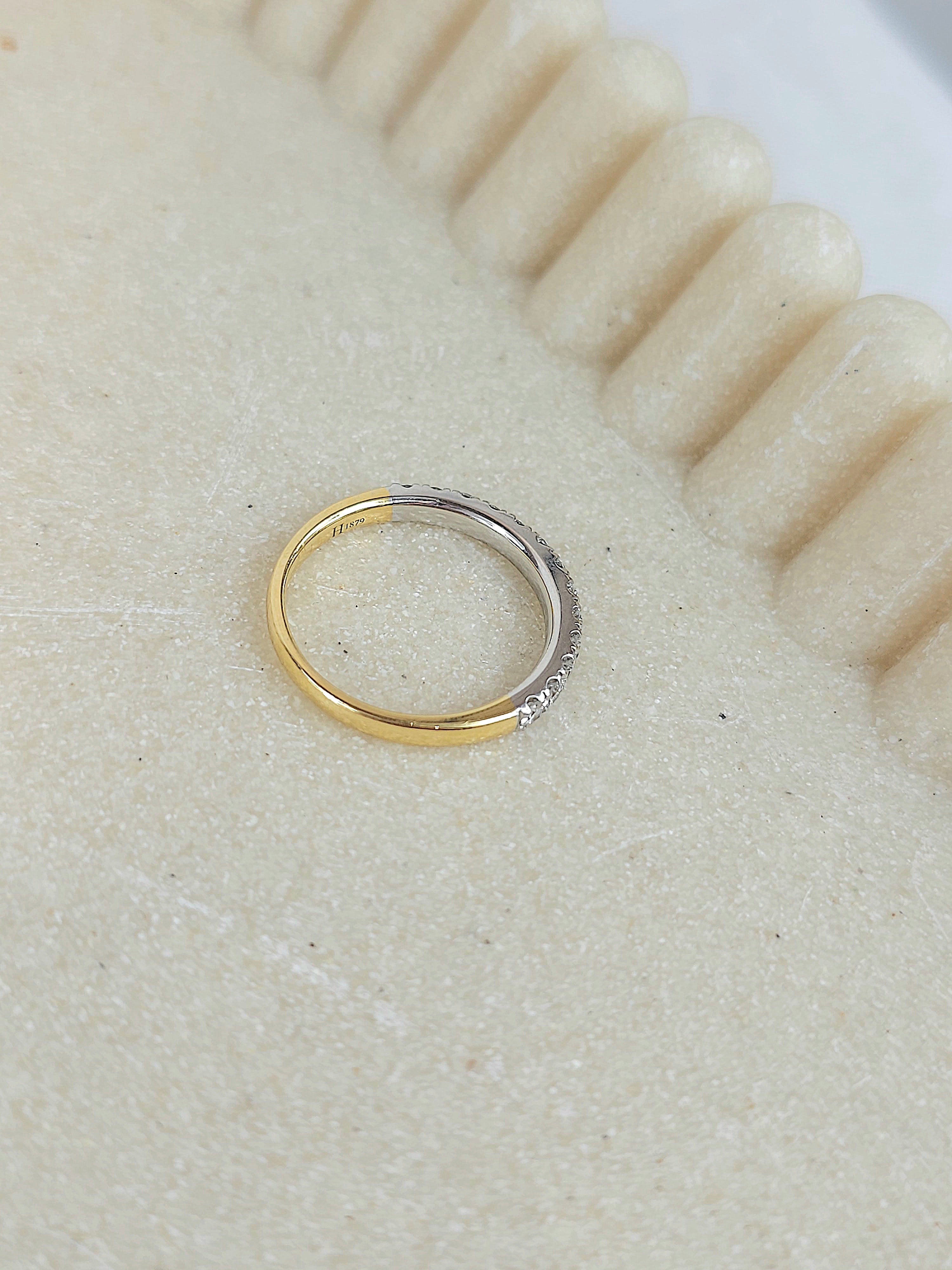 18ct Yellow and White Gold Round Brilliant cut Diamond Band, 0.50ct total