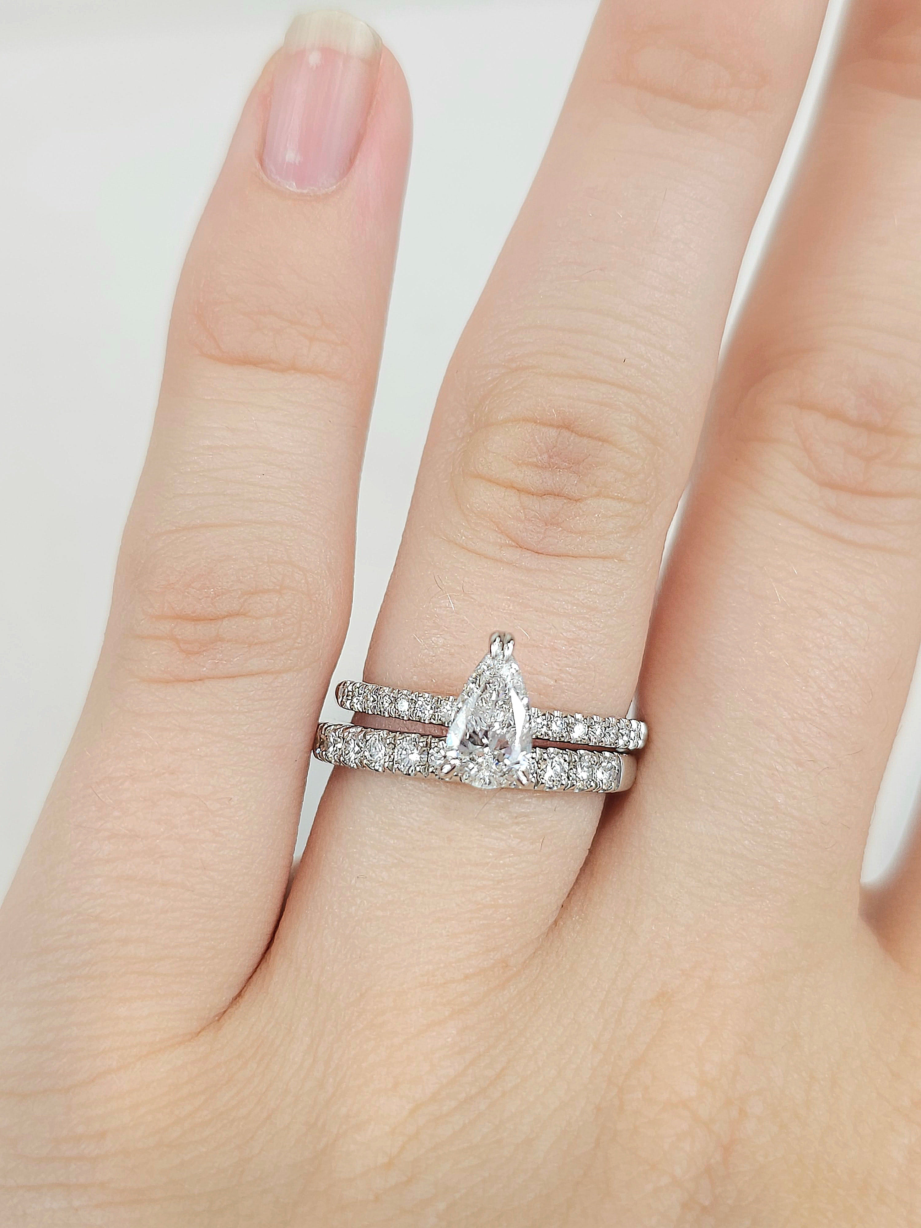 18ct White Gold Round Brilliant cut Diamond Wedding band, 0.41ct total