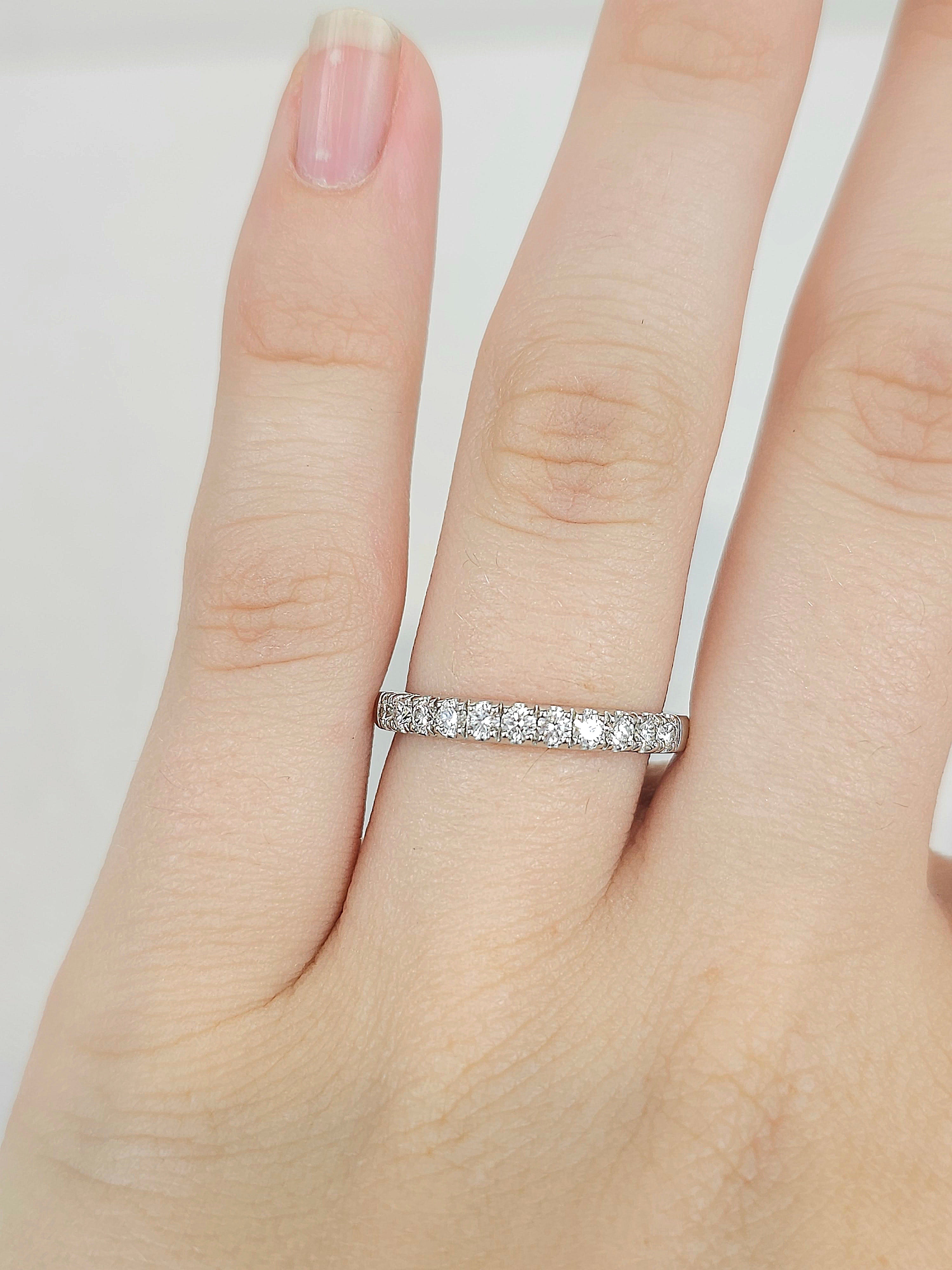 18ct White Gold Round Brilliant cut Diamond Wedding band, 0.41ct total