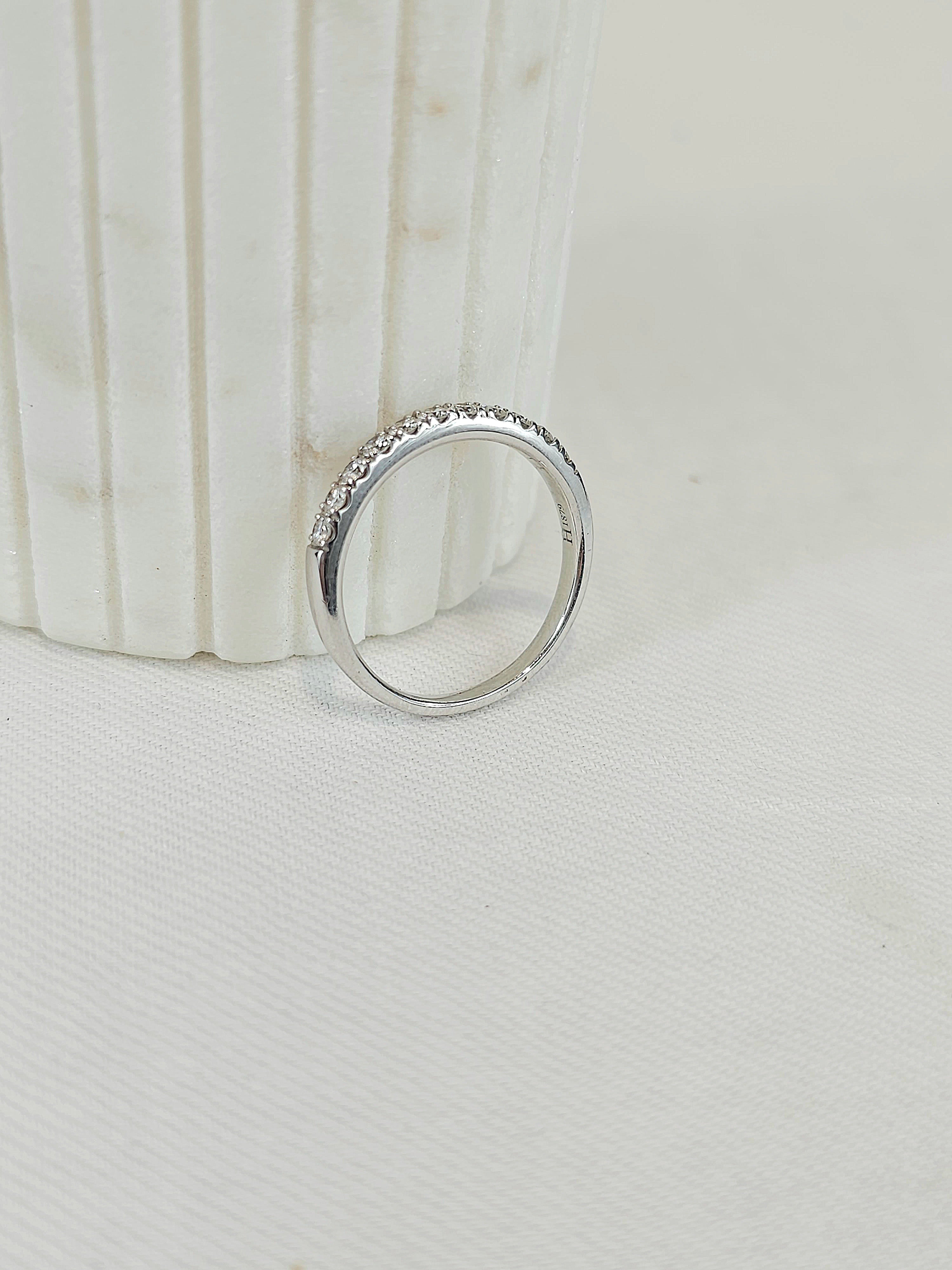 18ct White Gold Round Brilliant cut Diamond Wedding band, 0.41ct total