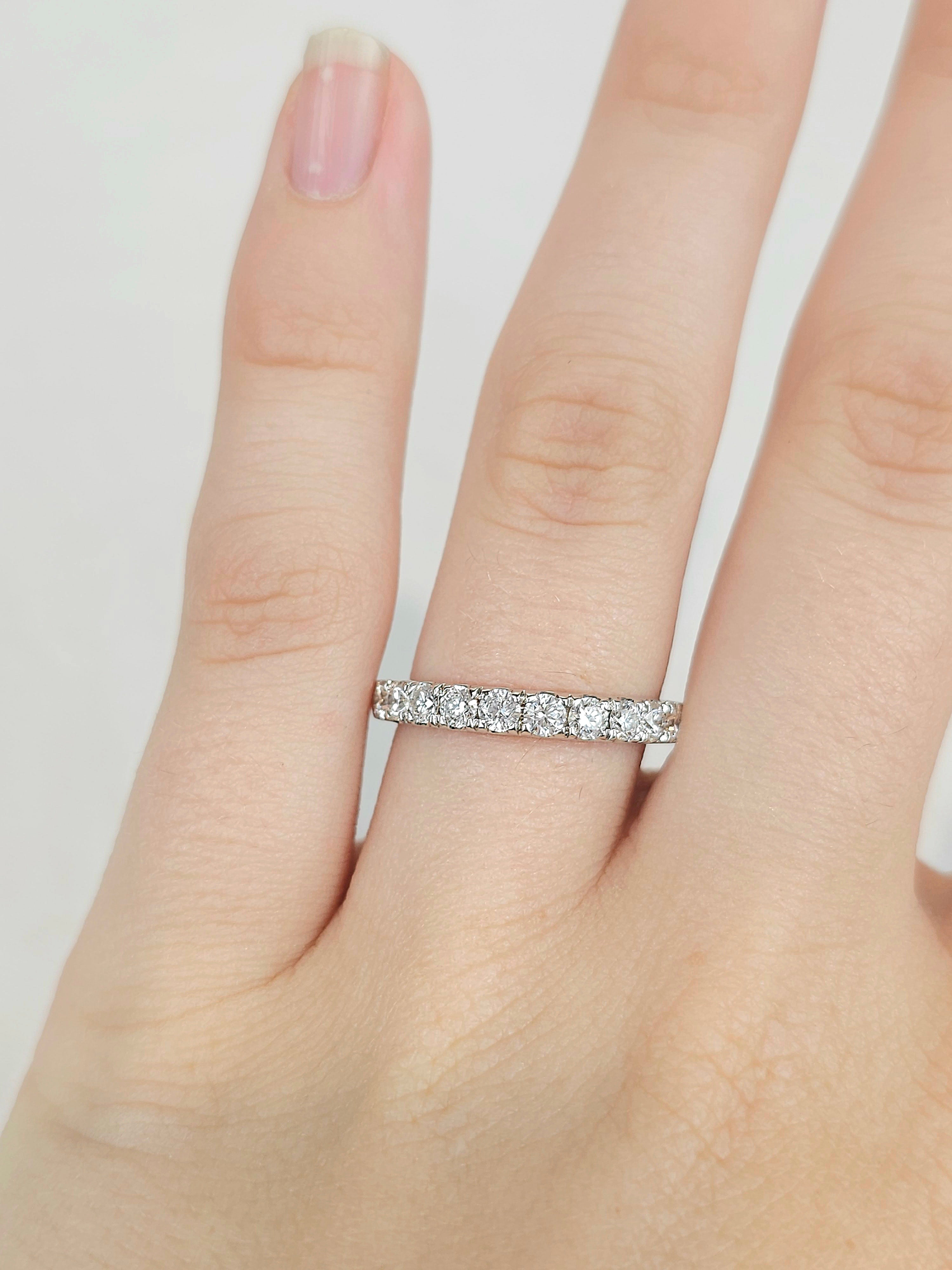 18ct Yellow and White Gold Round Brilliant cut Diamond Band, 0.76ct Total