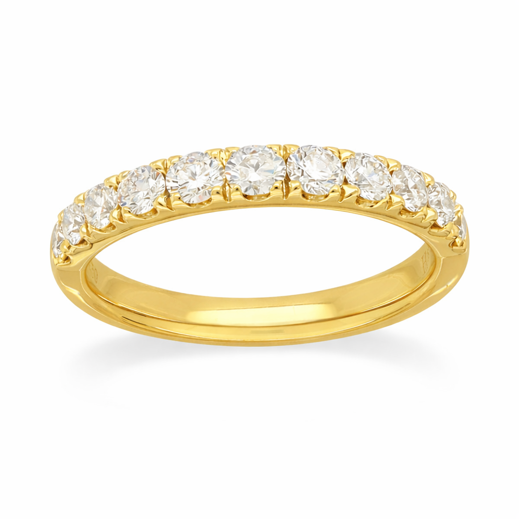 18ct Yellow Gold Round Brilliant Cut Diamond Ring, 0.76ct Total