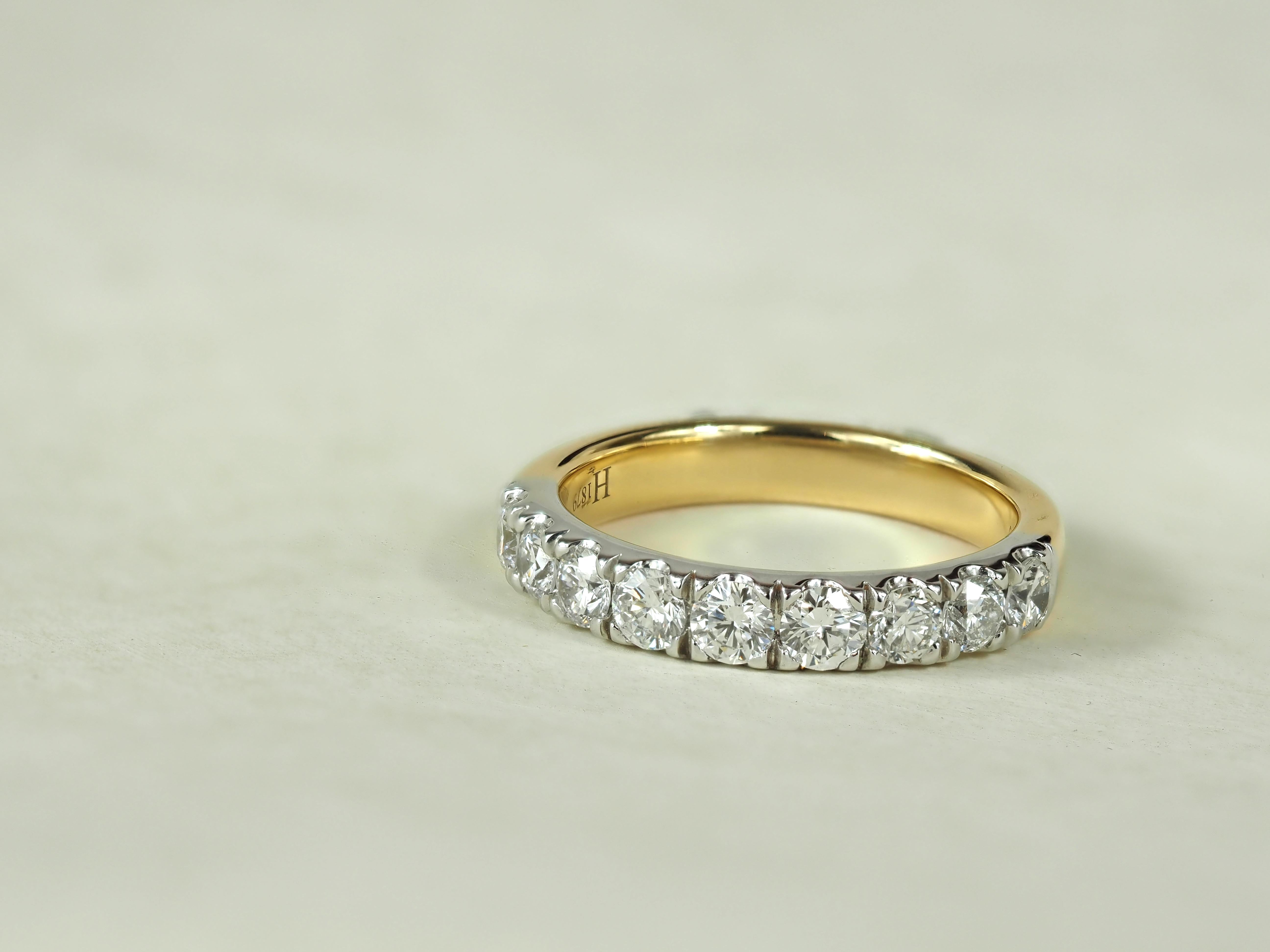 18ct Yellow and White Gold Round Brilliant Cut Diamond Ring, 1.04ct Total