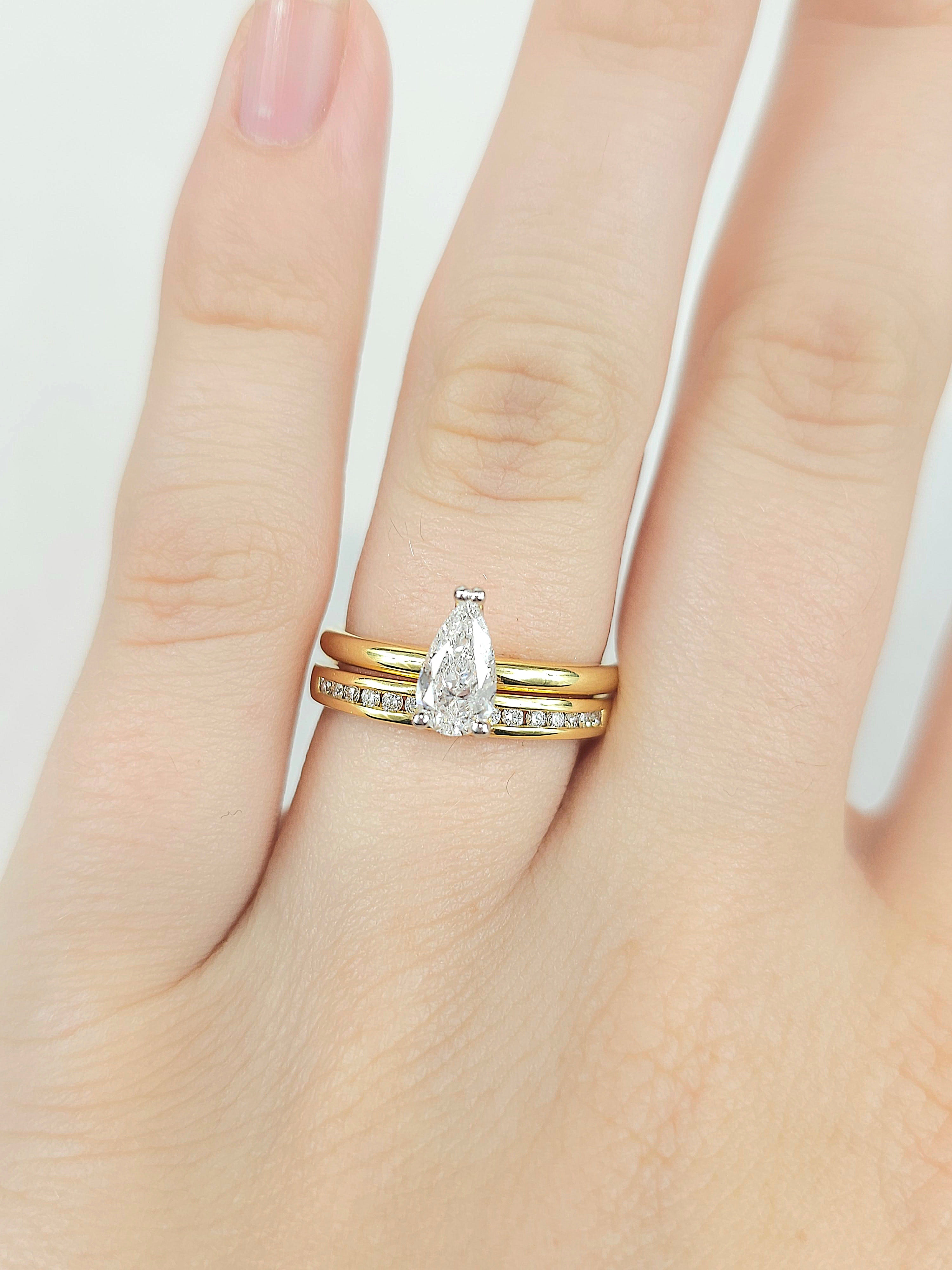 18ct Yellow Gold Round Brilliant cut Diamond band, 0.15ct Total