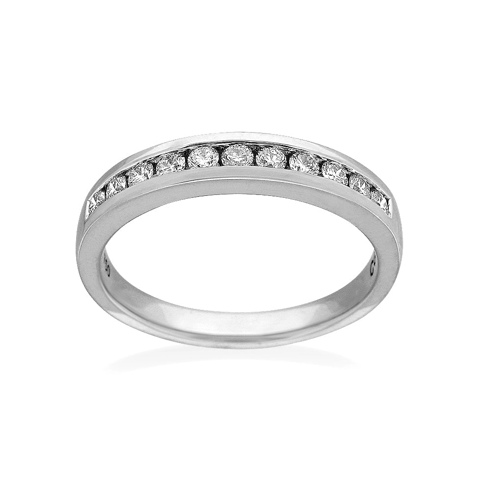 18ct White Gold Round Brilliant Cut Diamond Band, 0.22ct total