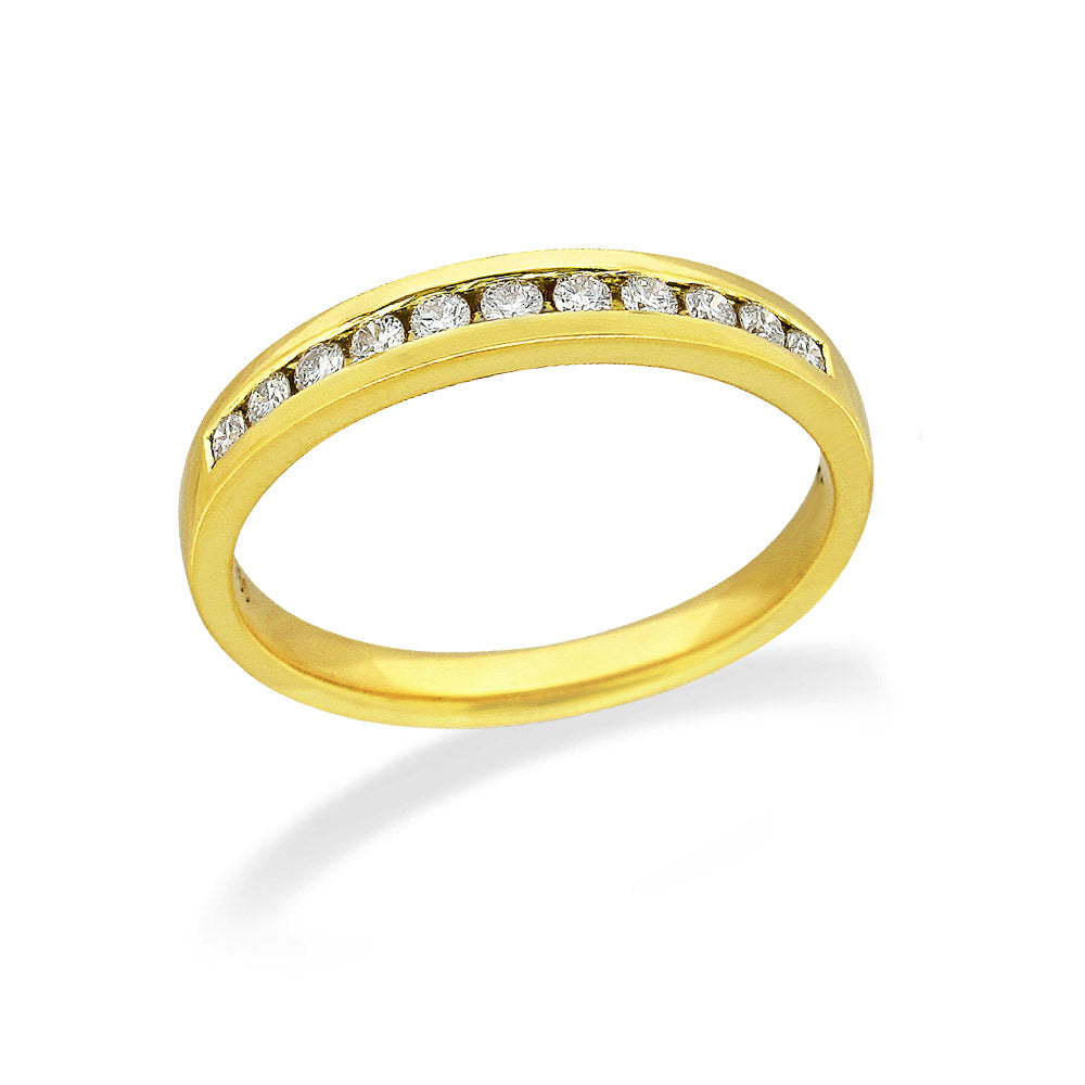 18ct Yellow Gold Round Brilliant cut Diamond Band, 0.40ct Total