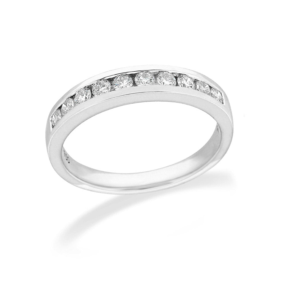 18ct White Gold Round Brilliant cut Diamond Band, 0.40ct total