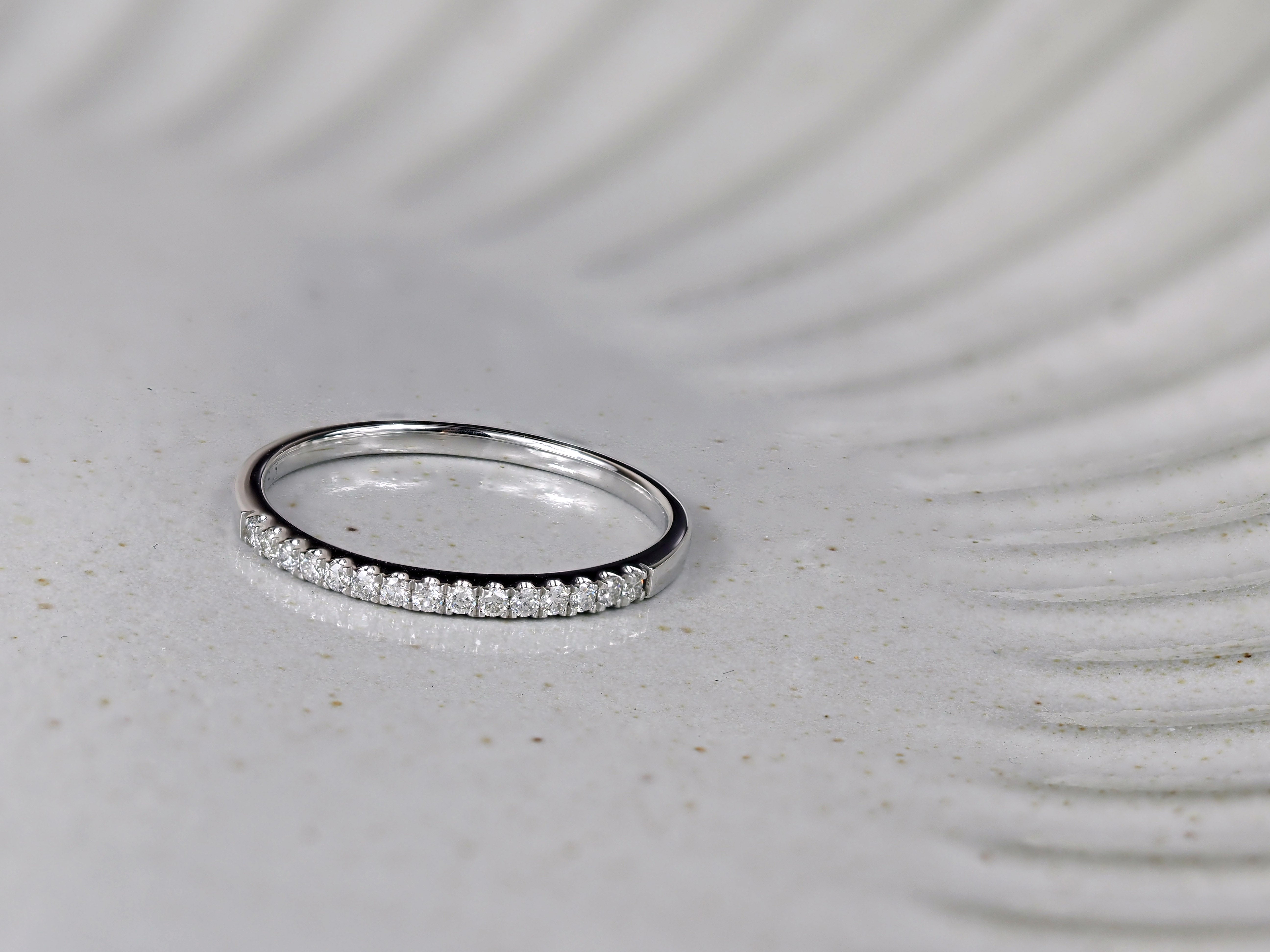 9ct White Gold Claw Set Round Brilliant Cut Diamond Ring, 0.15ct total