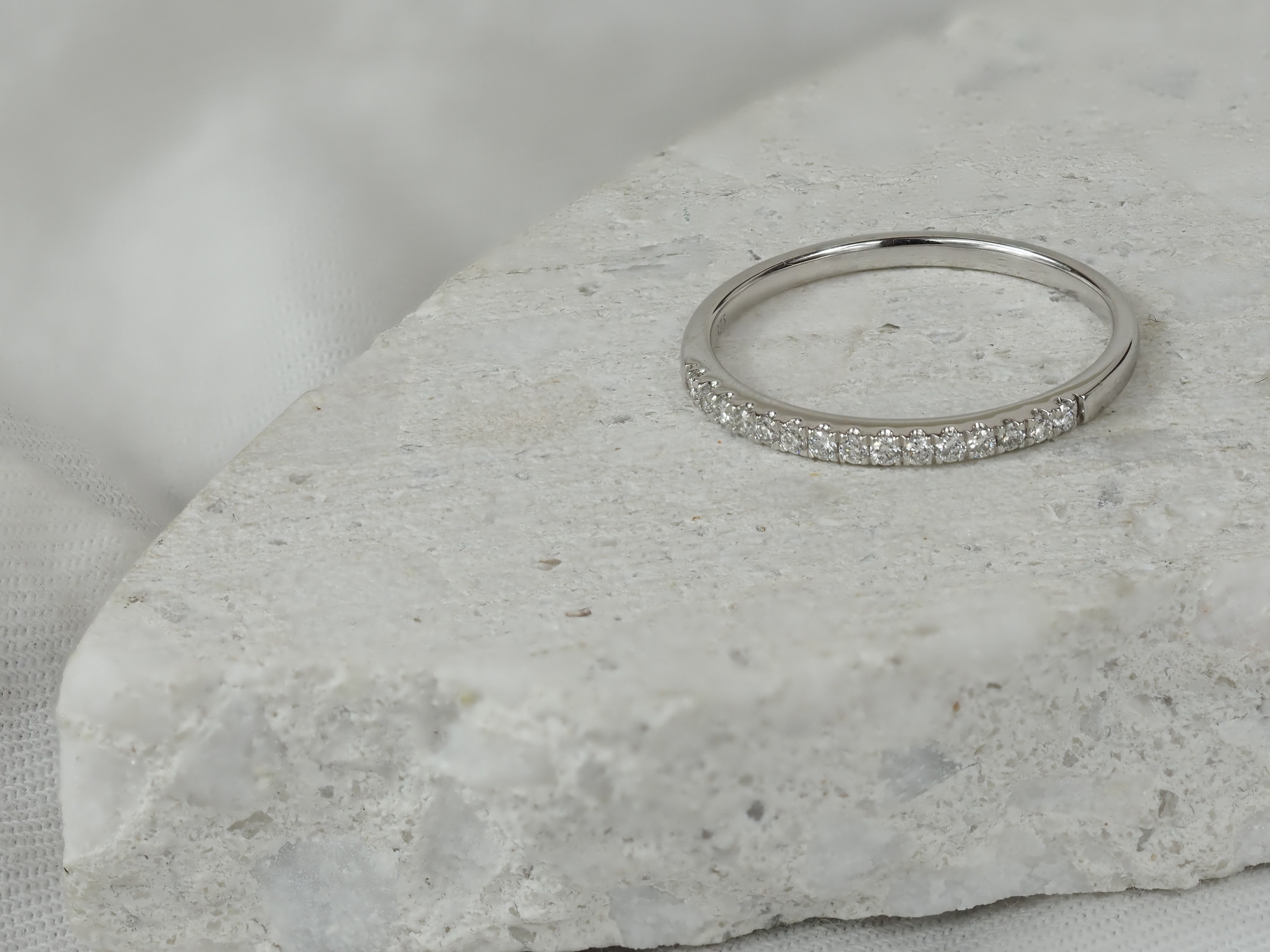 9ct White Gold Claw Set Round Brilliant Cut Diamond Ring, 0.15ct total