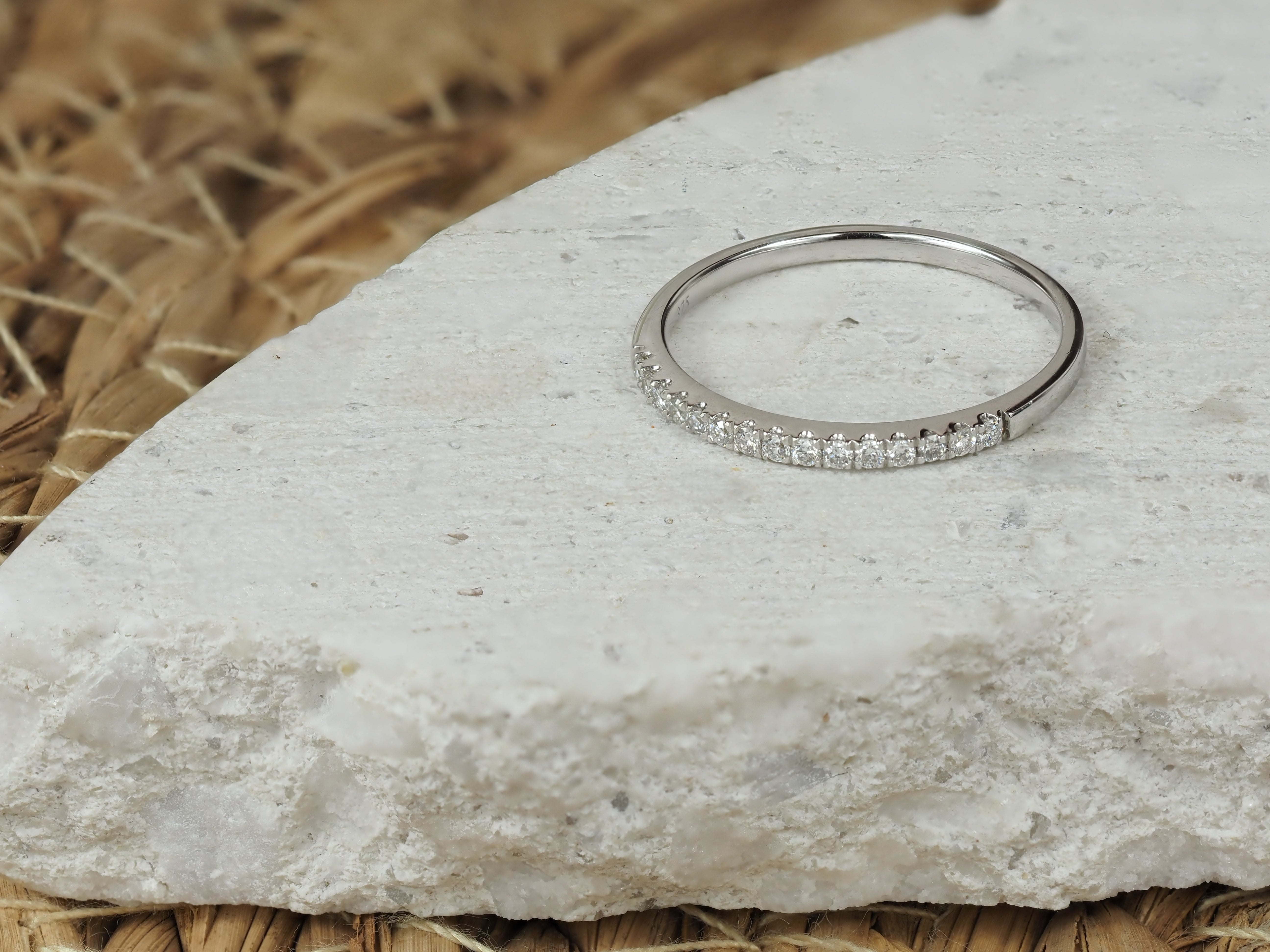 9ct White Gold Claw Set Round Brilliant Cut Diamond Ring, 0.15ct total