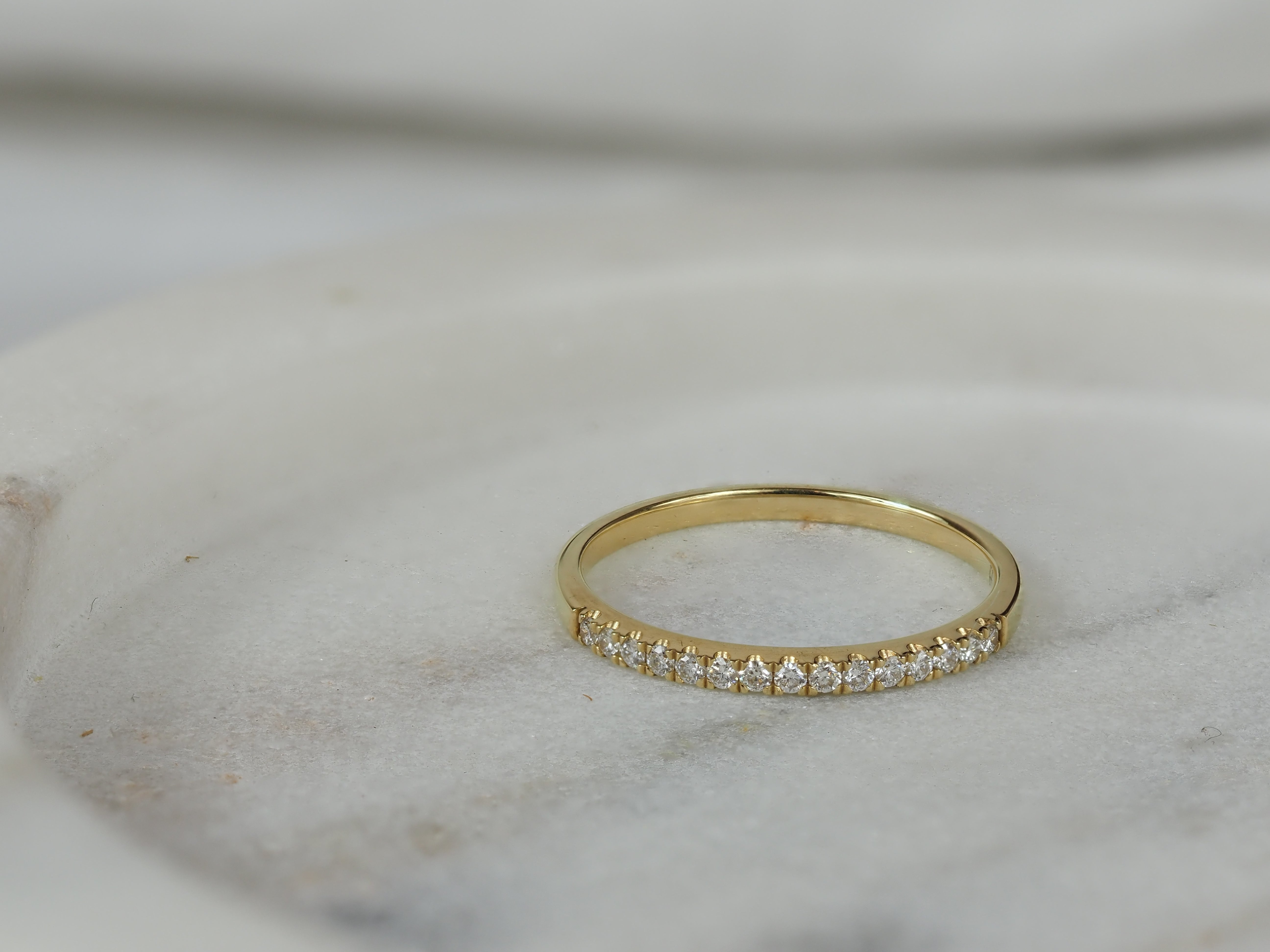 18ct Yellow Gold Round Brilliant cut Diamond Ring, 0.15ct total