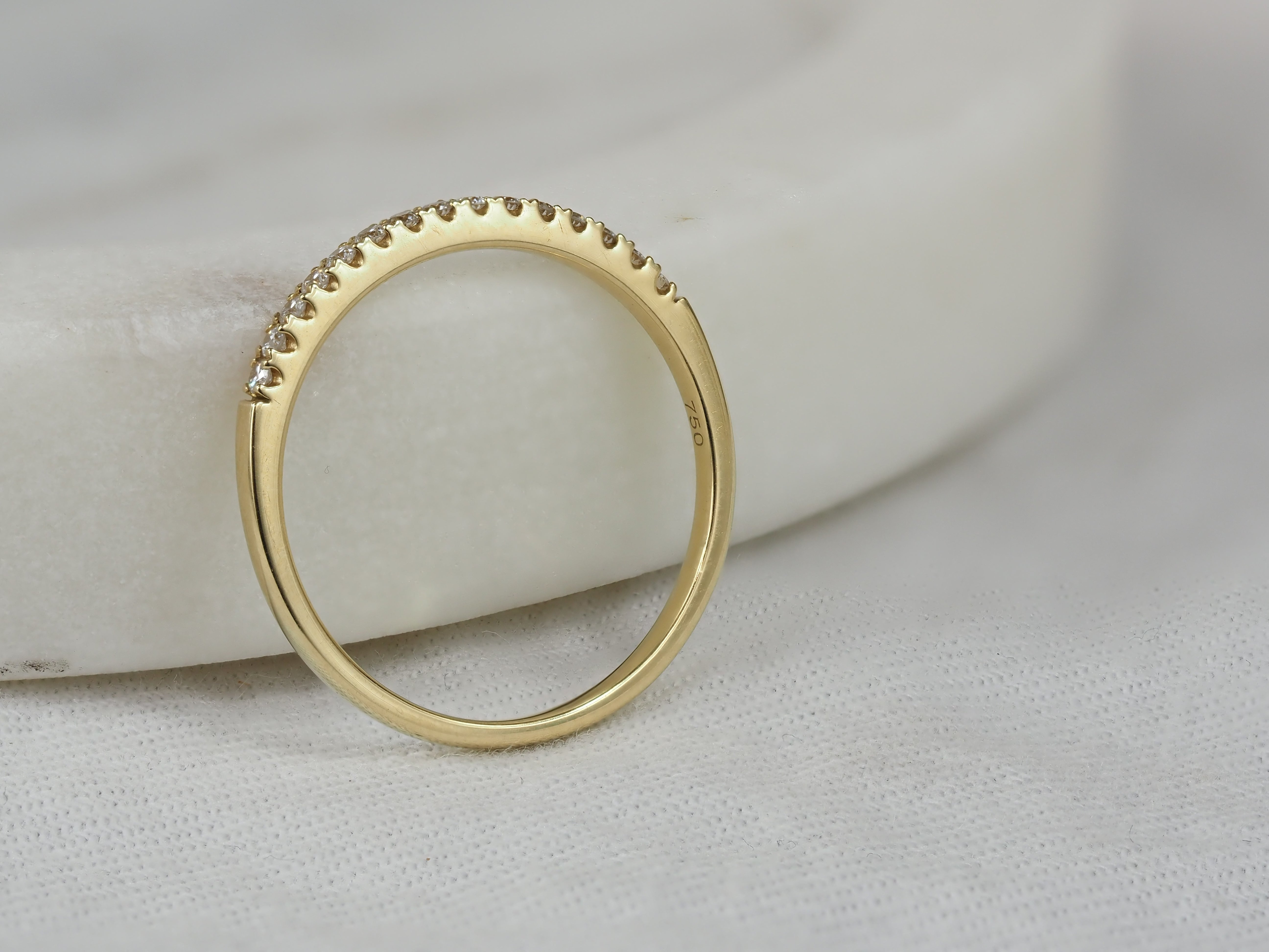 18ct Yellow Gold Round Brilliant cut Diamond Ring, 0.15ct total