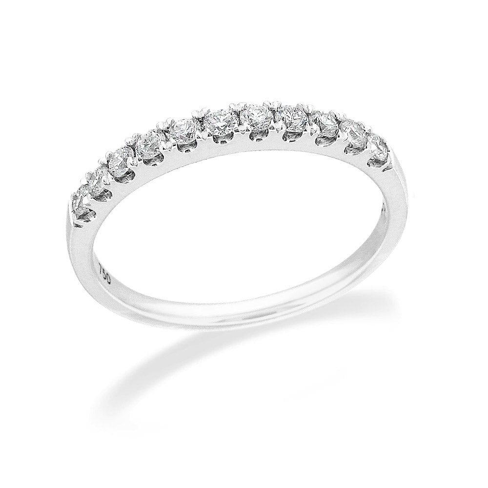 18ct White Gold Round Brilliant cut Diamond Band, 0.33ct total