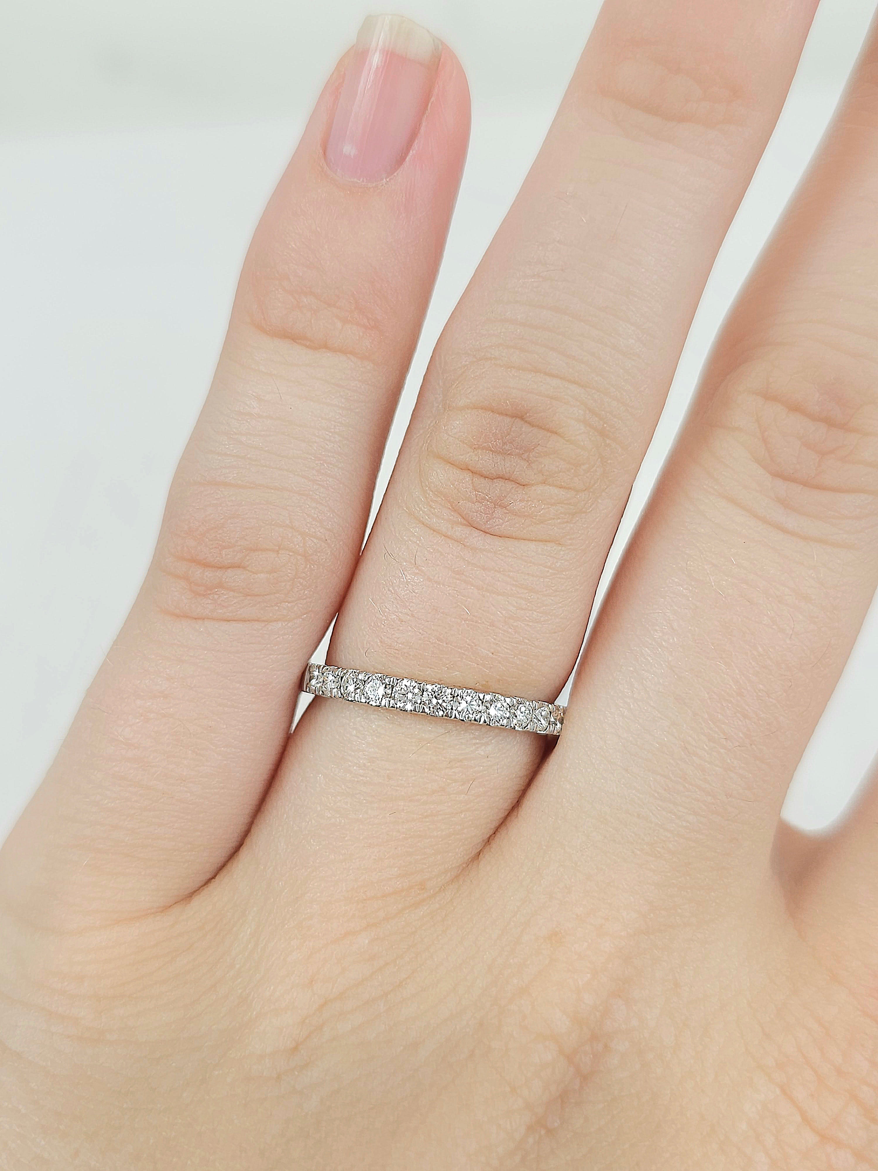 18ct White Gold Round Brilliant cut Diamond Band, 0.33ct total