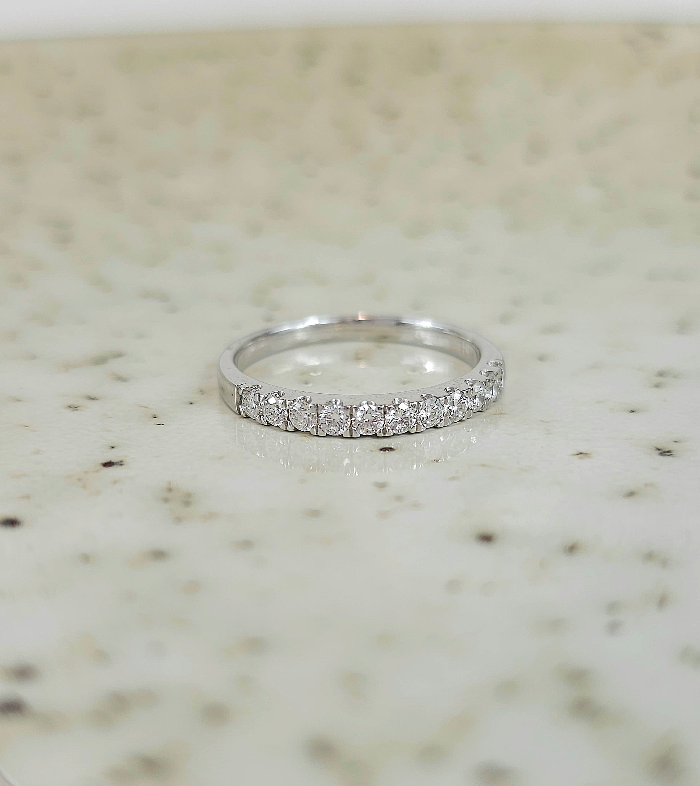 18ct White Gold Round Brilliant cut Diamond Band, 0.33ct total