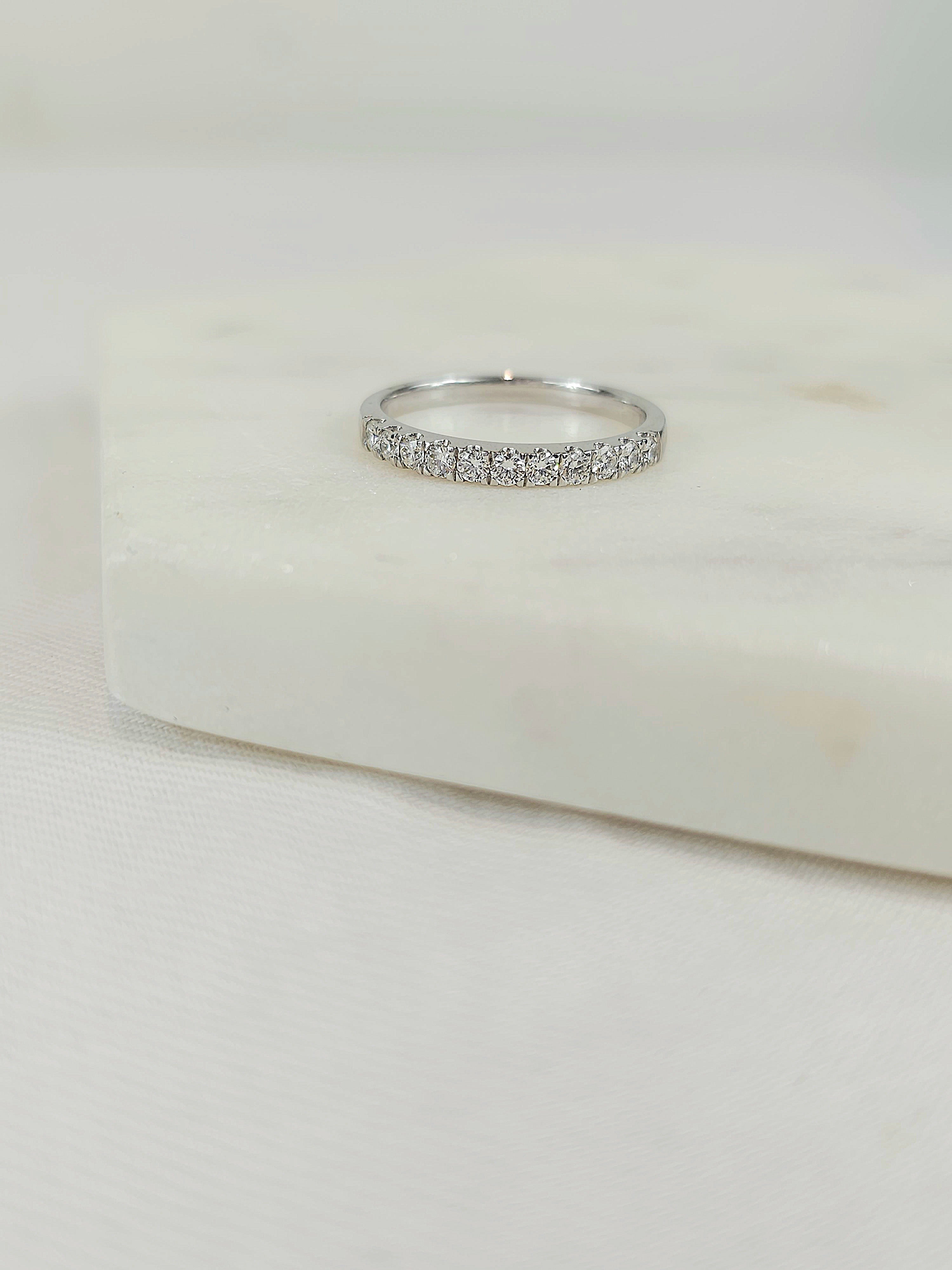 18ct White Gold Round Brilliant cut Diamond Band, 0.33ct total