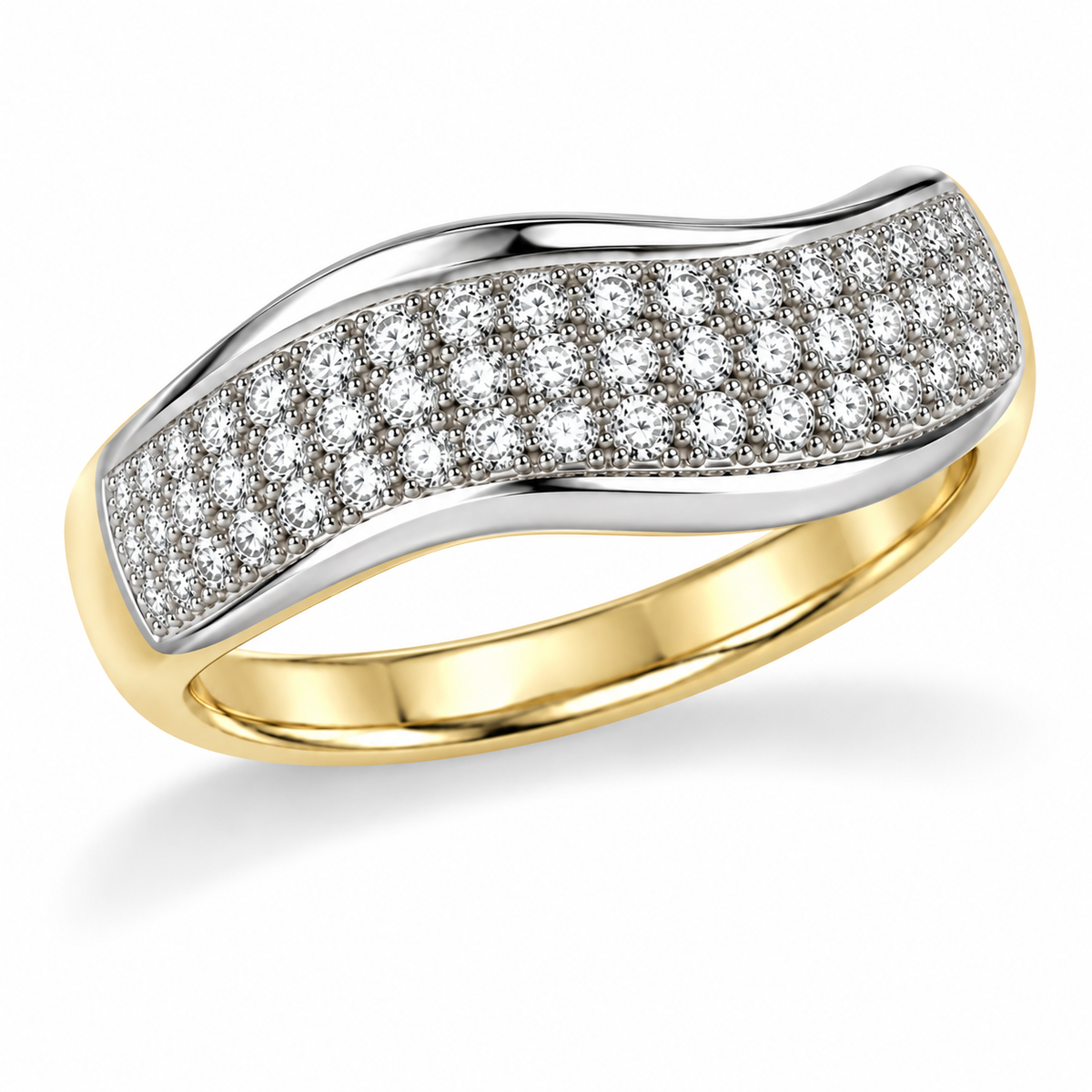 9ct Yellow and White Gold Diamond Ring, 0.33ct Total