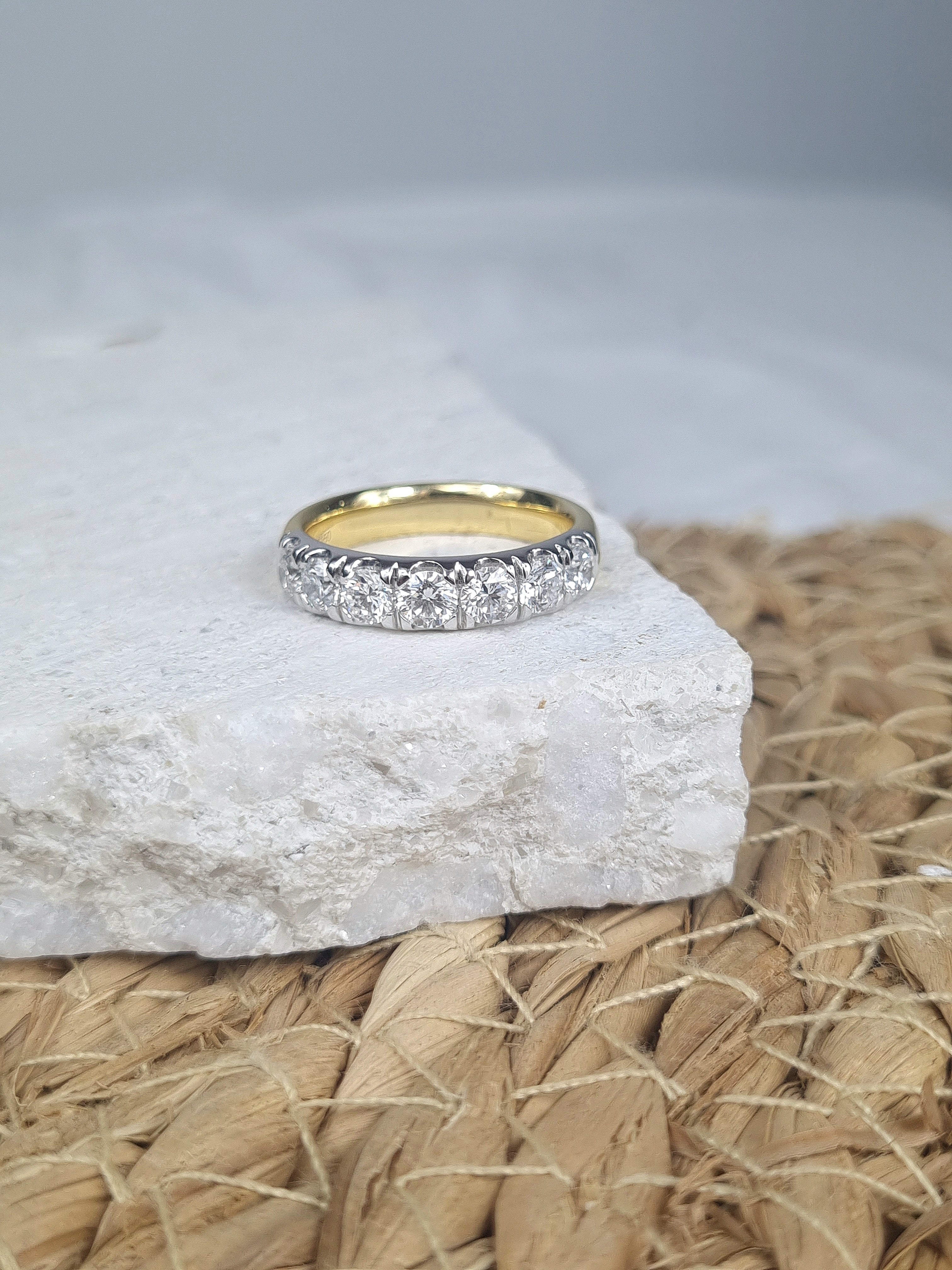 Platinum and 18ct Yellow Gold 'Ultimate Eternity' ring, 1.36 carats total.