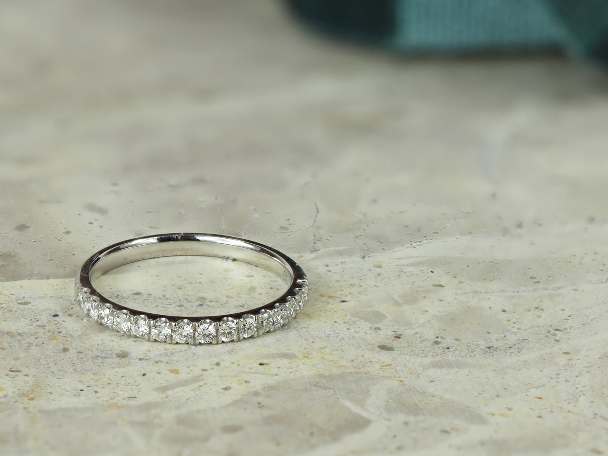 18ct White Gold Round Brilliant Cut Diamond Ring, 0.34ct Total