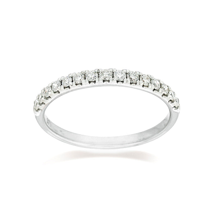 18ct White Gold Round Brilliant cut Diamond band, 0.33ct total