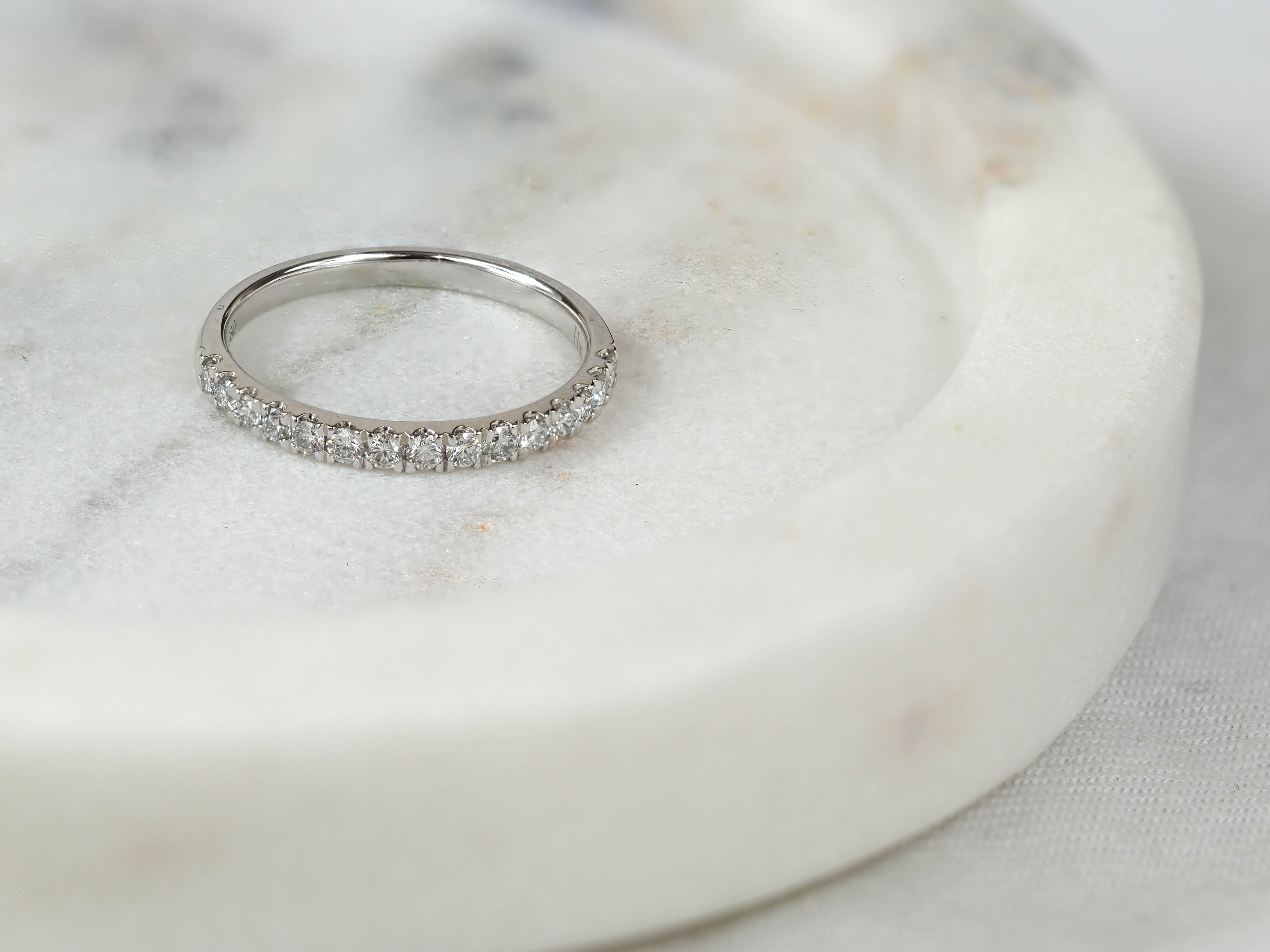 Platinum Round Brilliant Cut Diamond Ring, 0.35ct