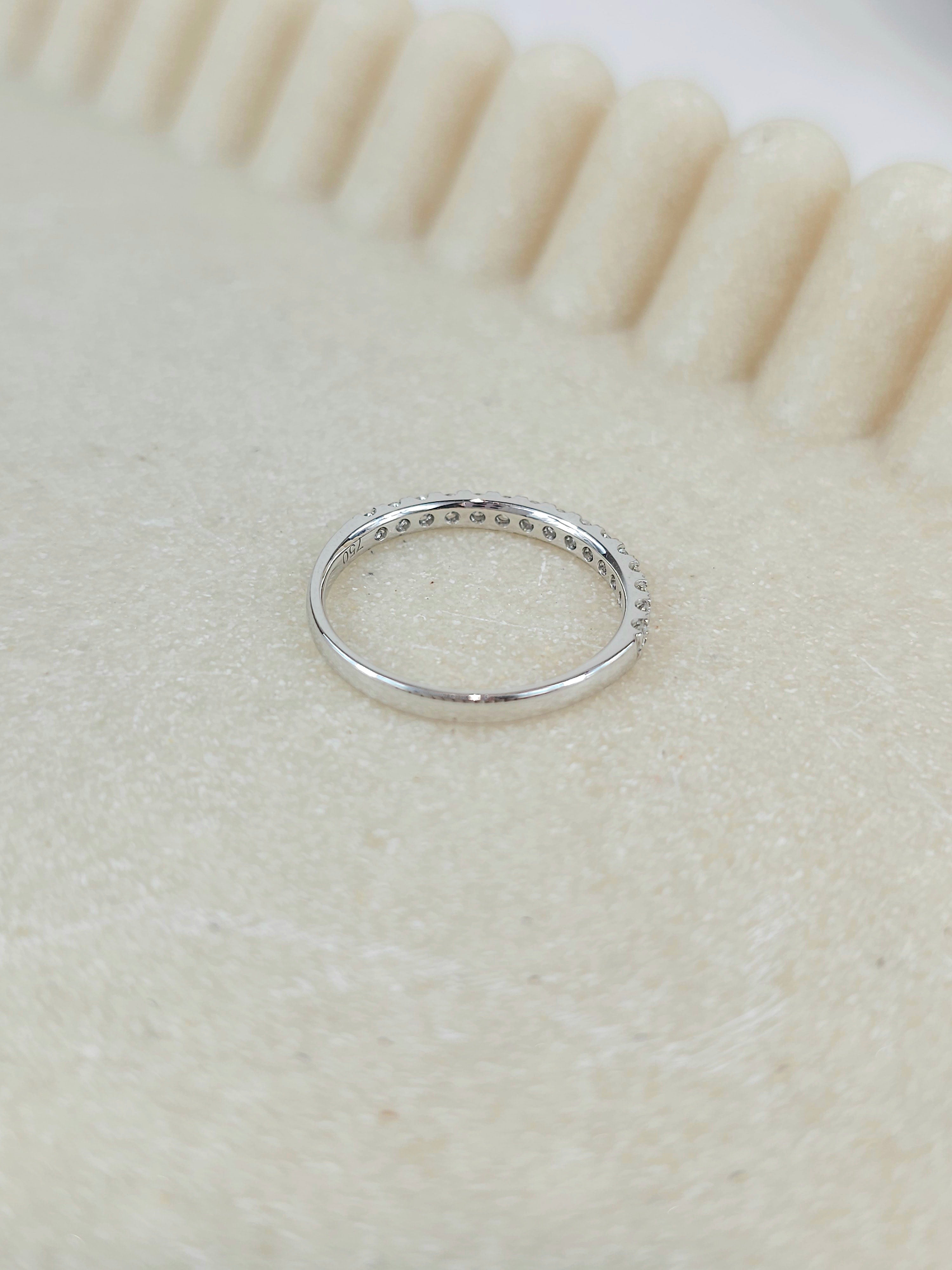 18ct White Gold Round Brilliant cut Diamond band, 0.33ct total