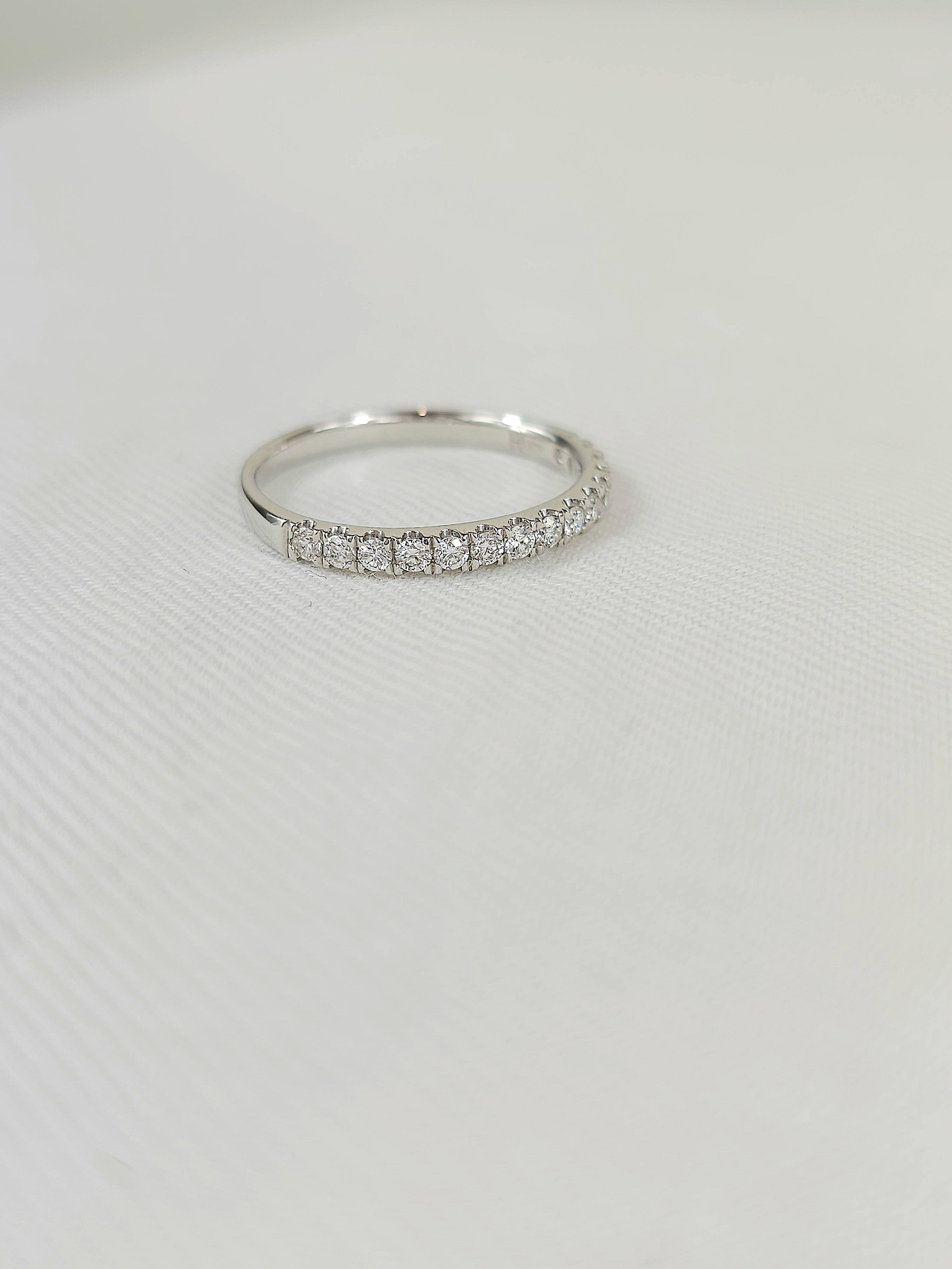 18ct White Gold Round Brilliant cut Diamond band, 0.33ct total
