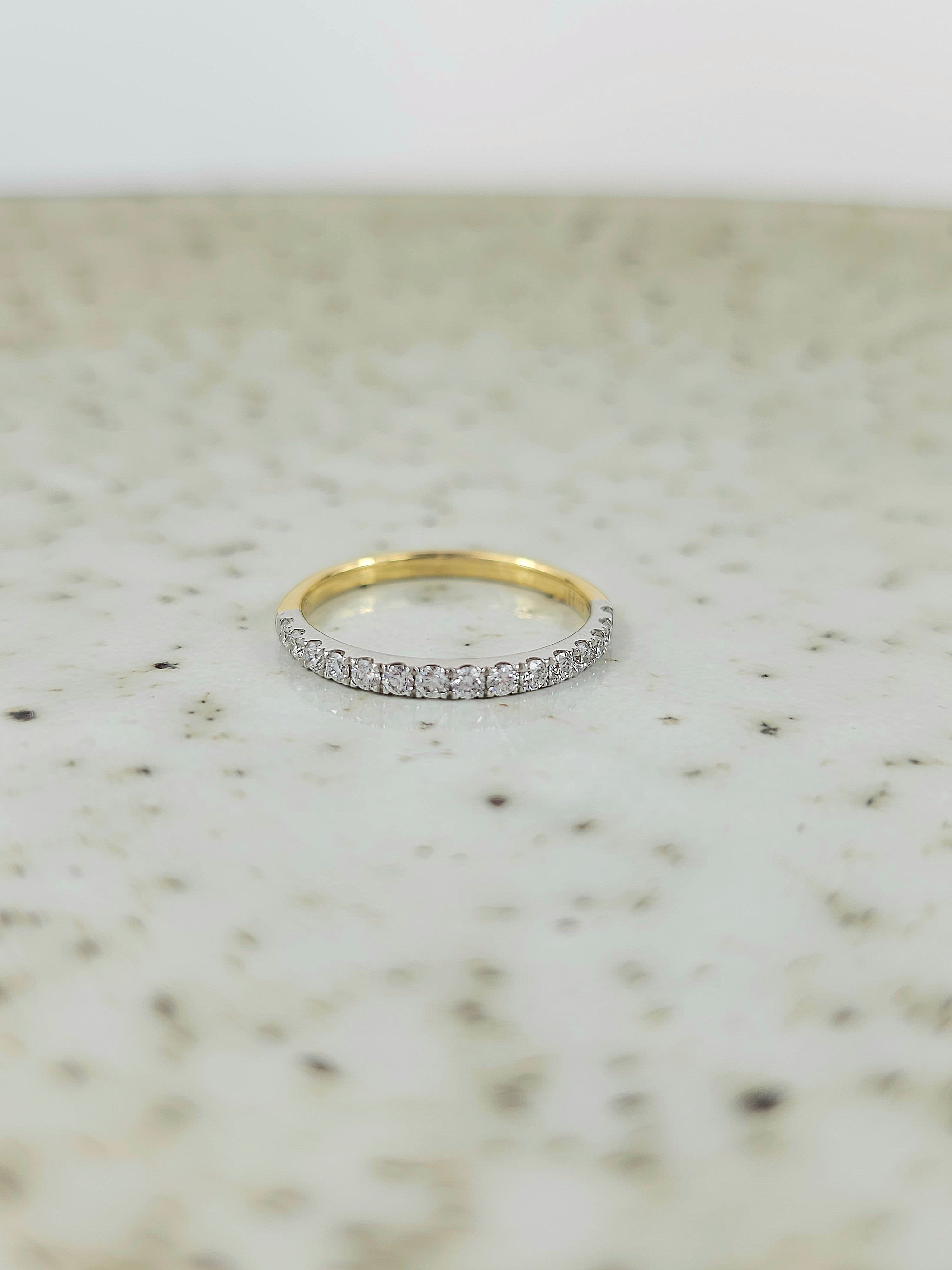 18ct Yellow and White gold Round Brilliant cut Diamond band, 0.33ct total