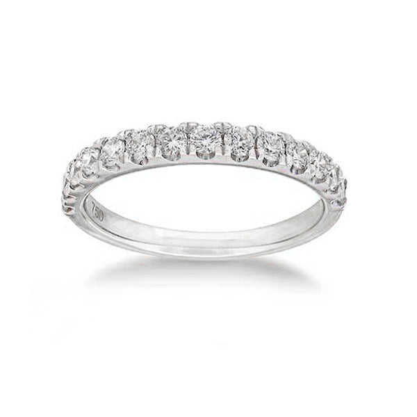18ct White gold Round Brilliant cut Diamond band, 0.50ct total