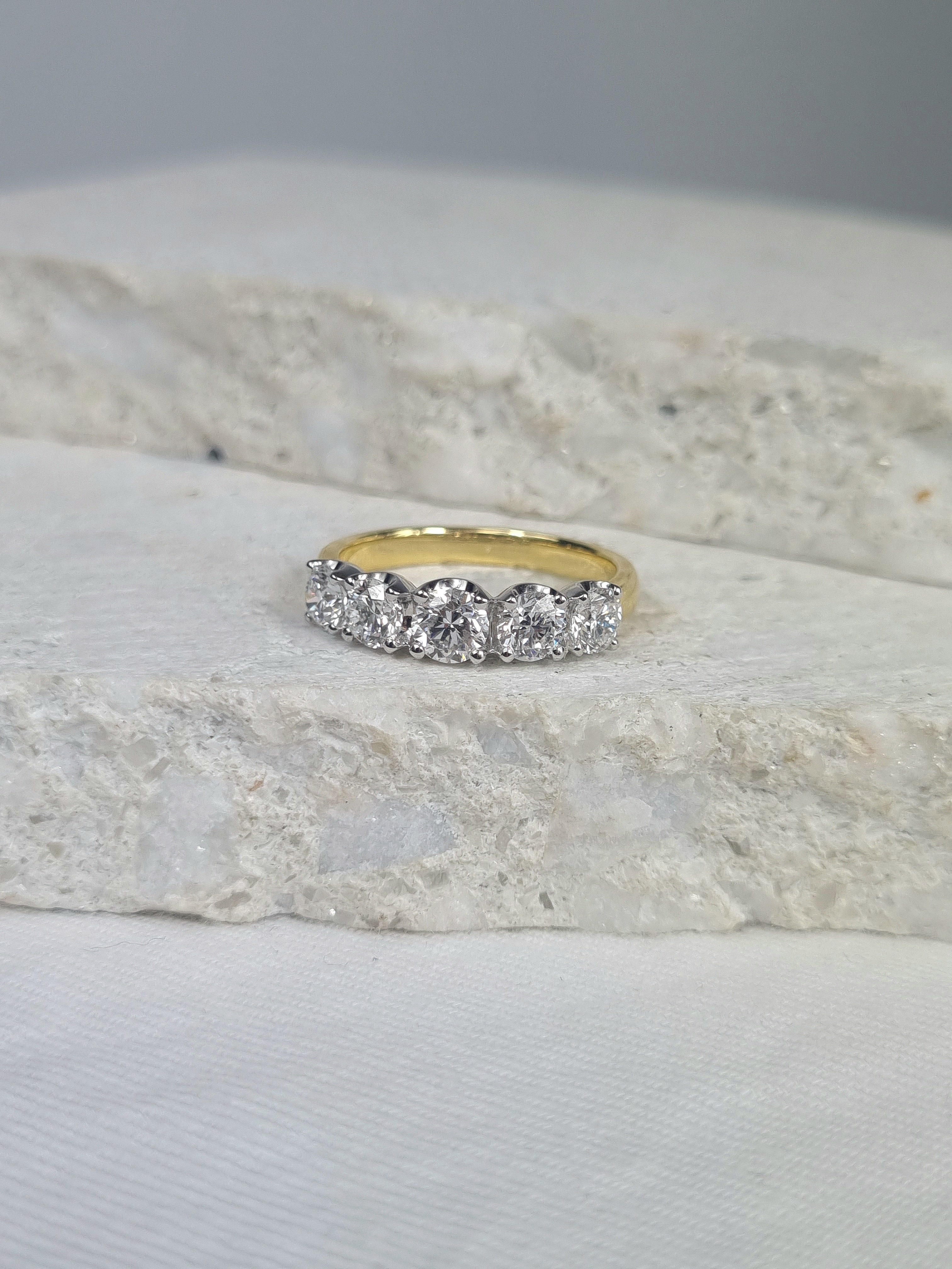 18ct White & Yellow Gold 1.5ct Diamond Ring